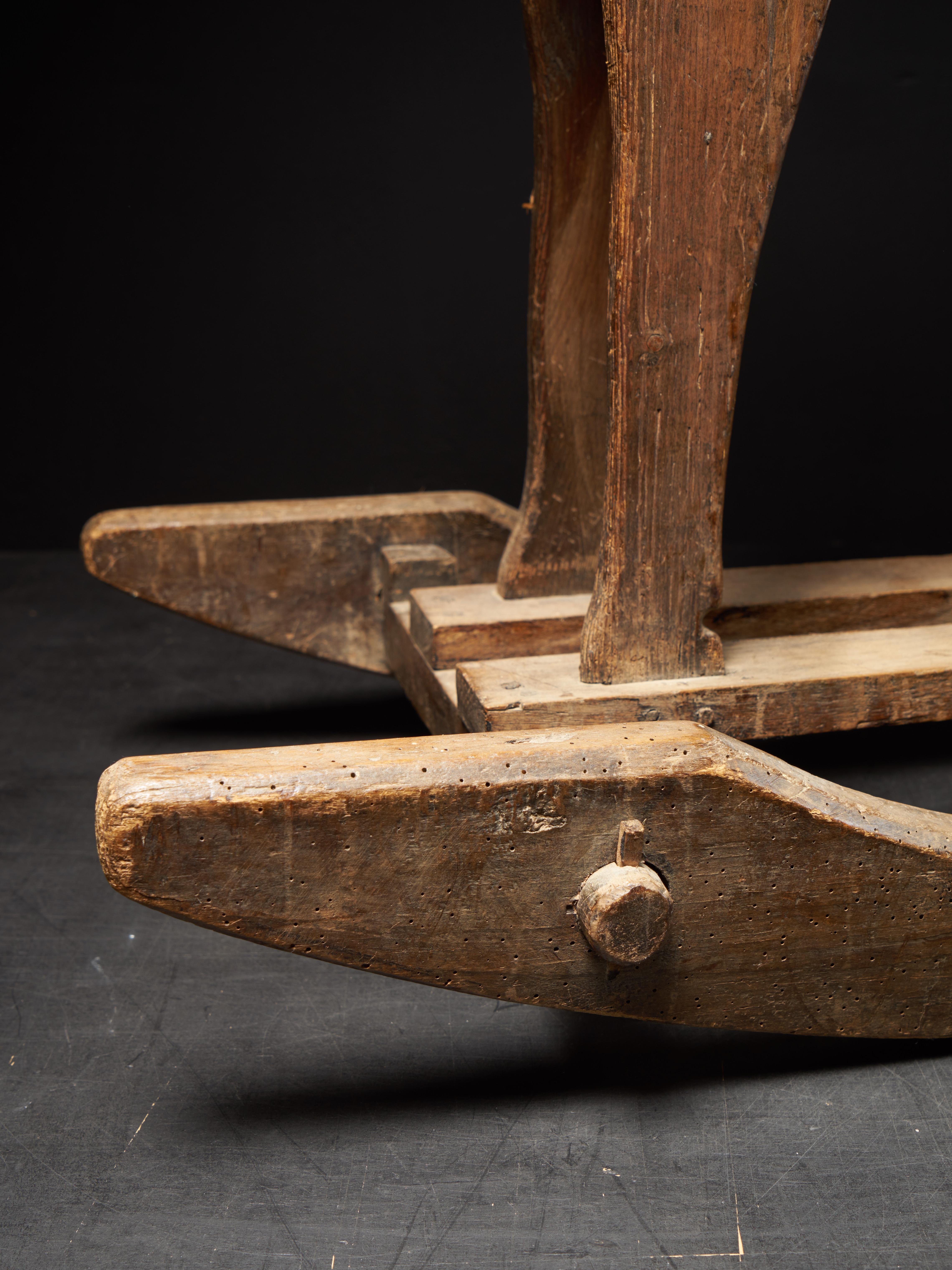 Early 20th Century, Antique Wooden Rocking Horse In Fair Condition For Sale In Leuven , BE