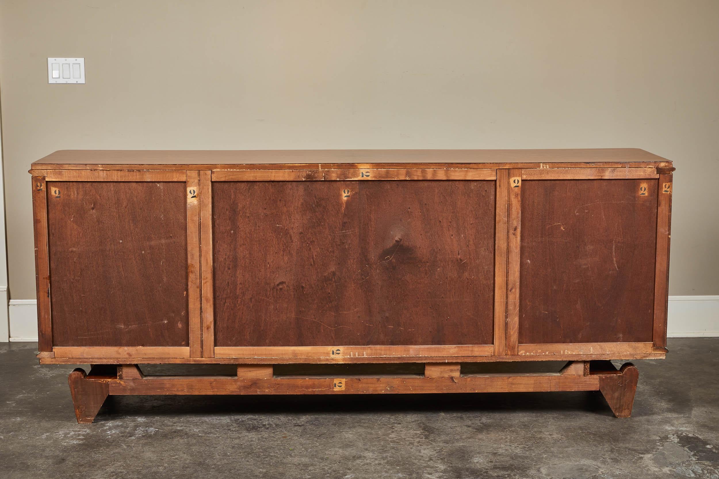 Mother-of-Pearl Early 20th Century Art Deco Rosewood Marquetry Sideboard