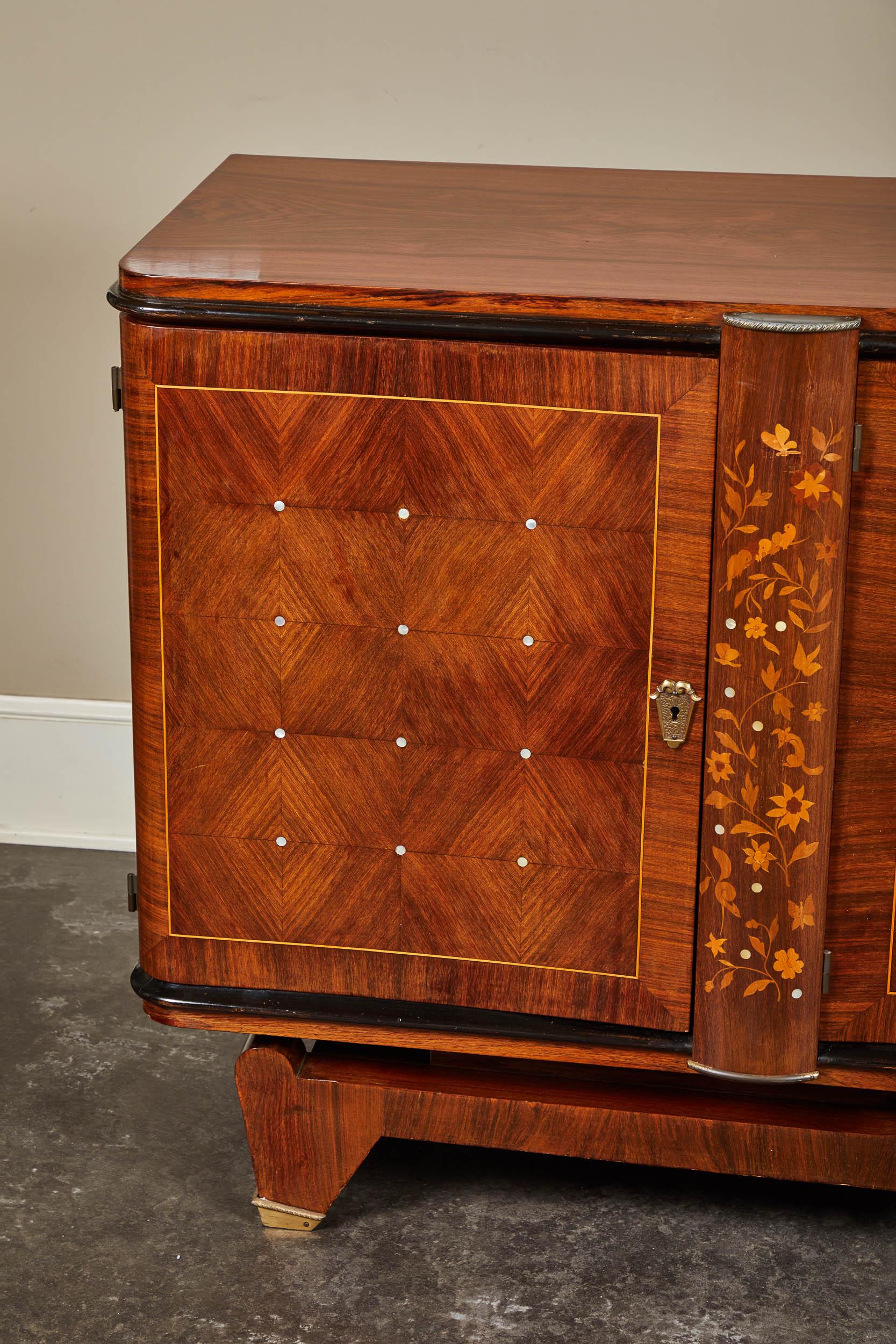 Early 20th Century Art Deco Rosewood Marquetry Sideboard 2