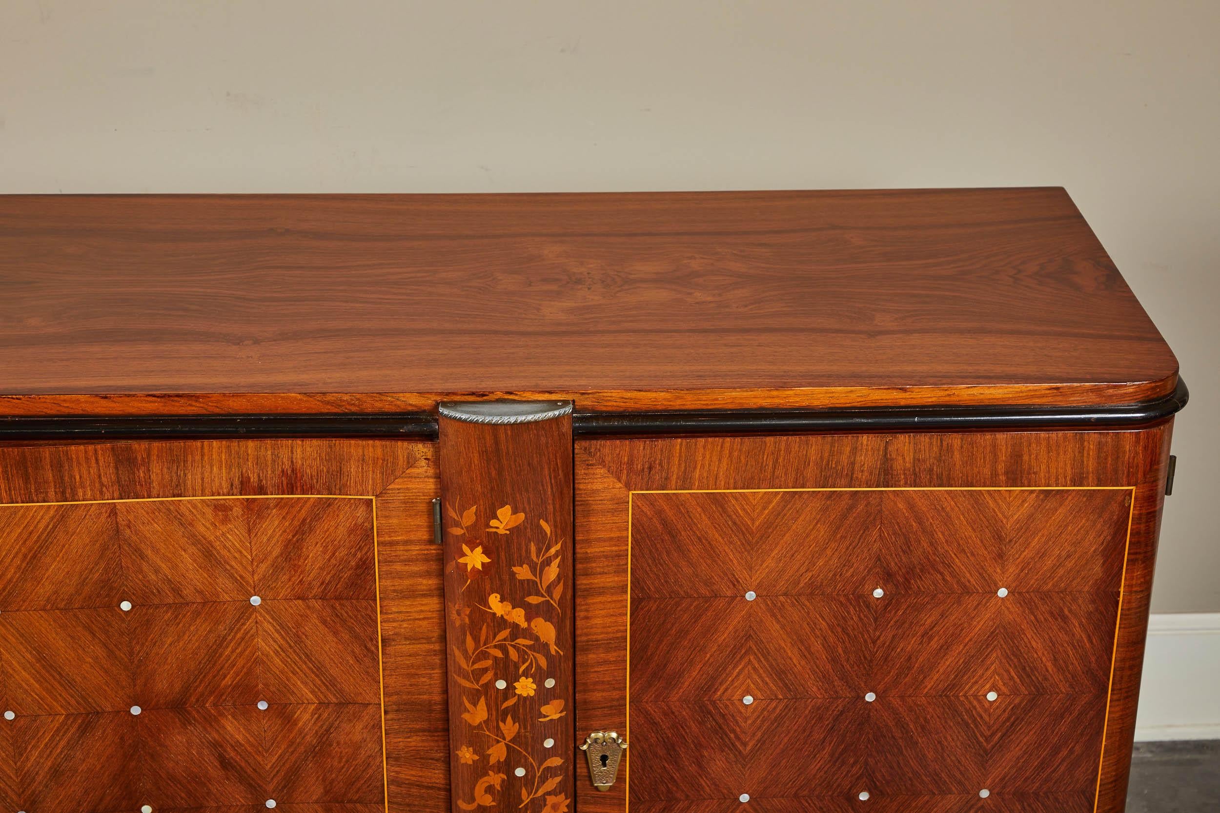 Early 20th Century Art Deco Rosewood Marquetry Sideboard 3