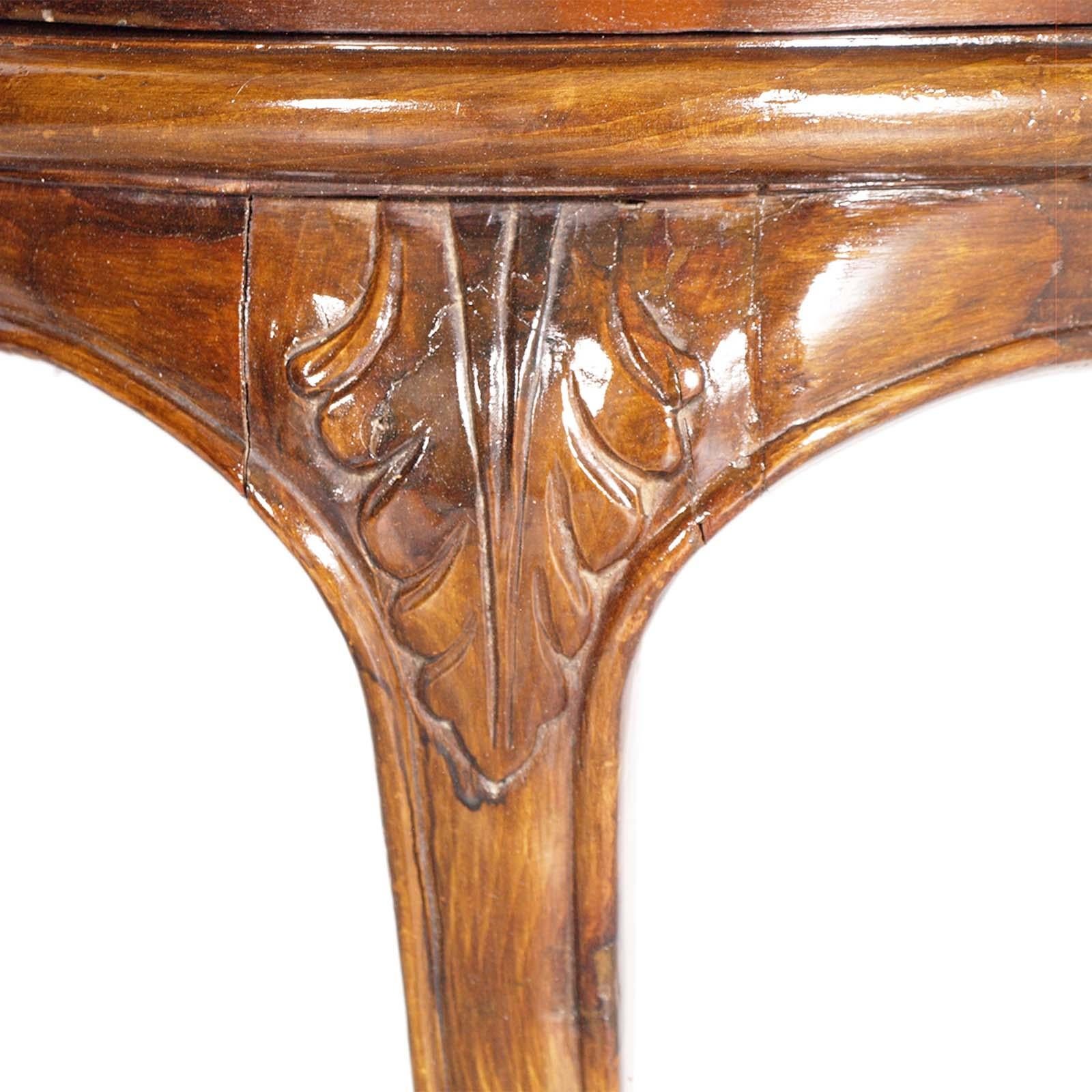 20th Century Early 20th C. Art Nouveau Nighstands in Hand-Carved Walnut by Meroni & Fossati For Sale