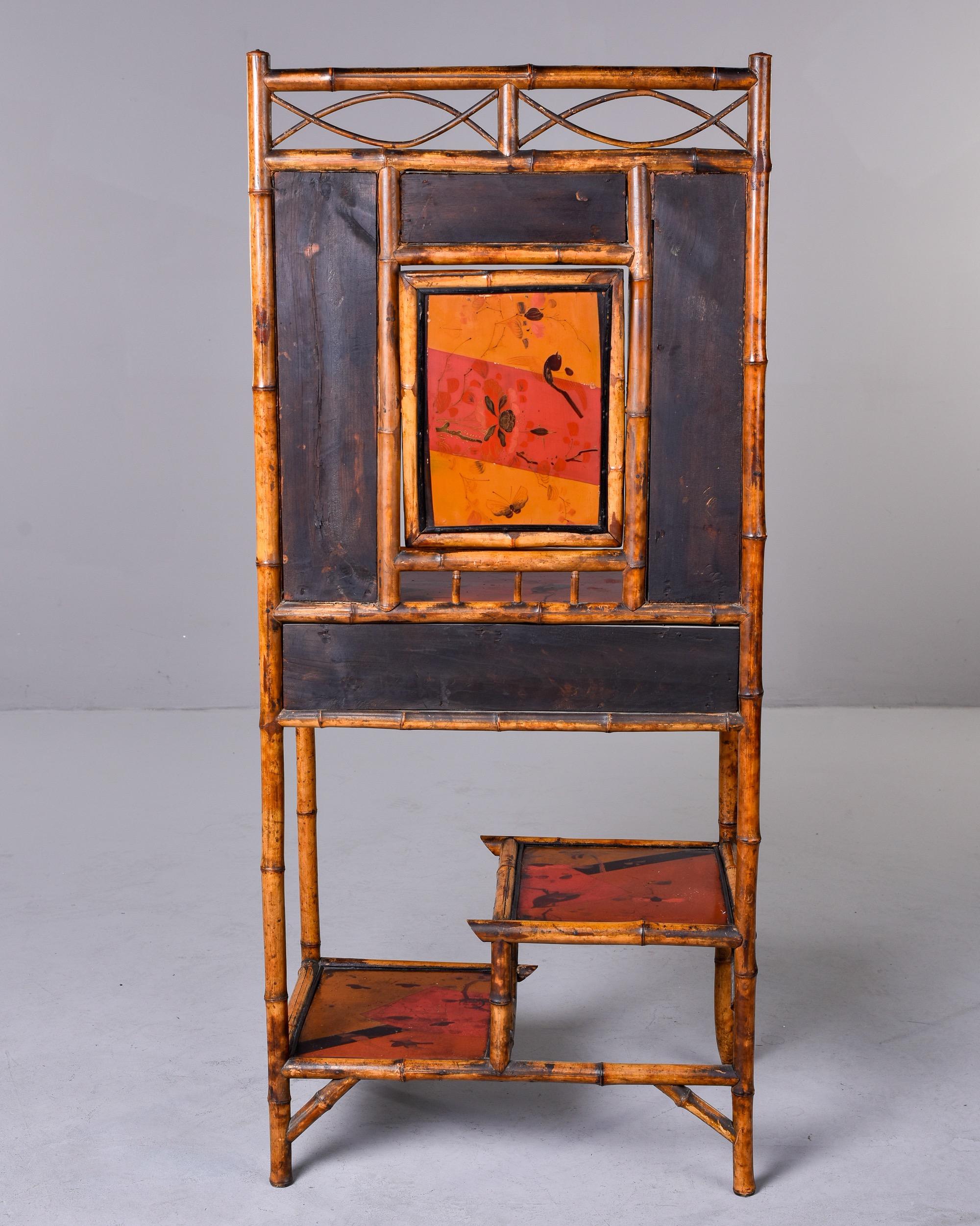 Early 20th C Asian Style English Bamboo Hall Cupboard or Stand 5