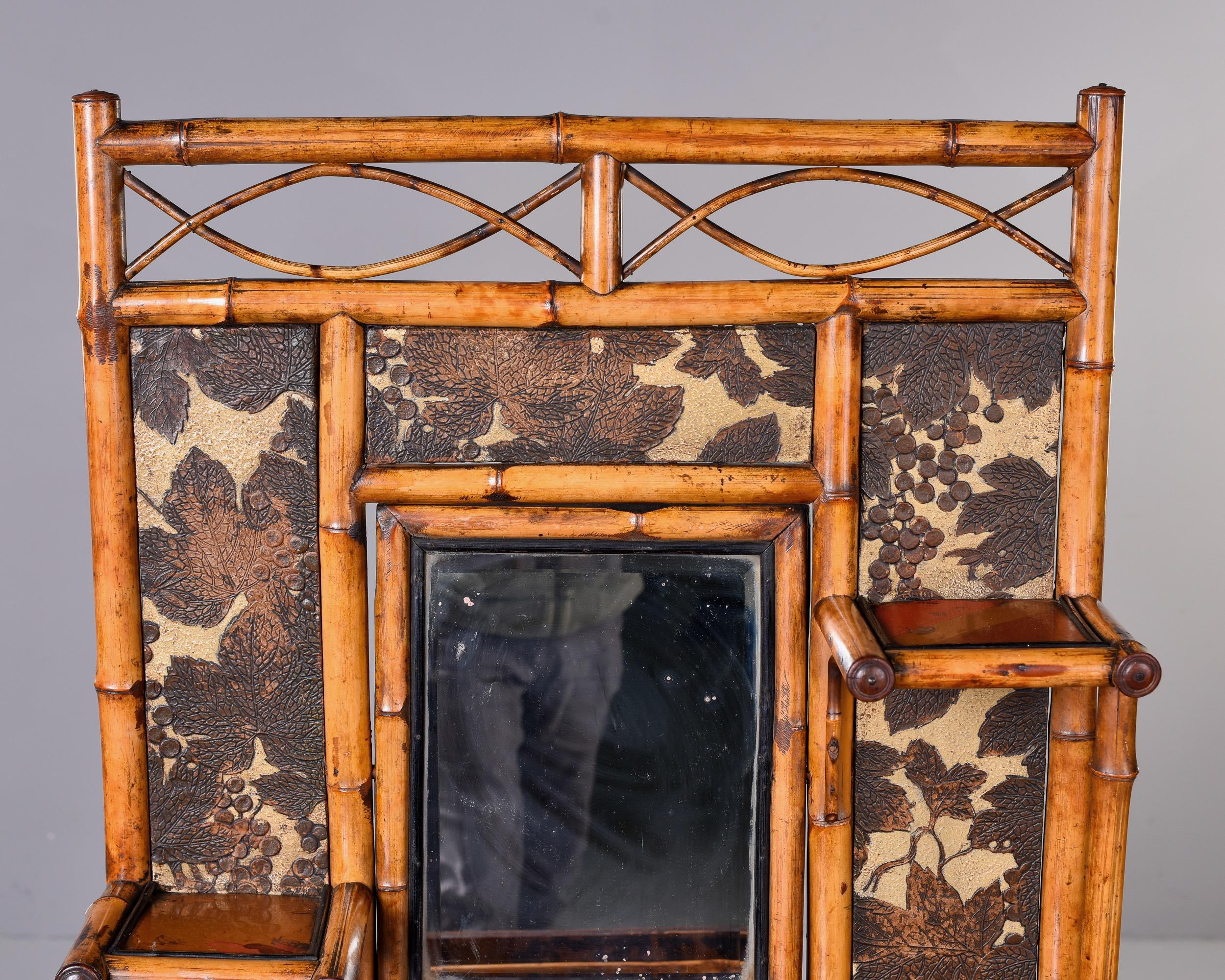 Early 20th C Asian Style English Bamboo Hall Cupboard or Stand In Good Condition In Troy, MI