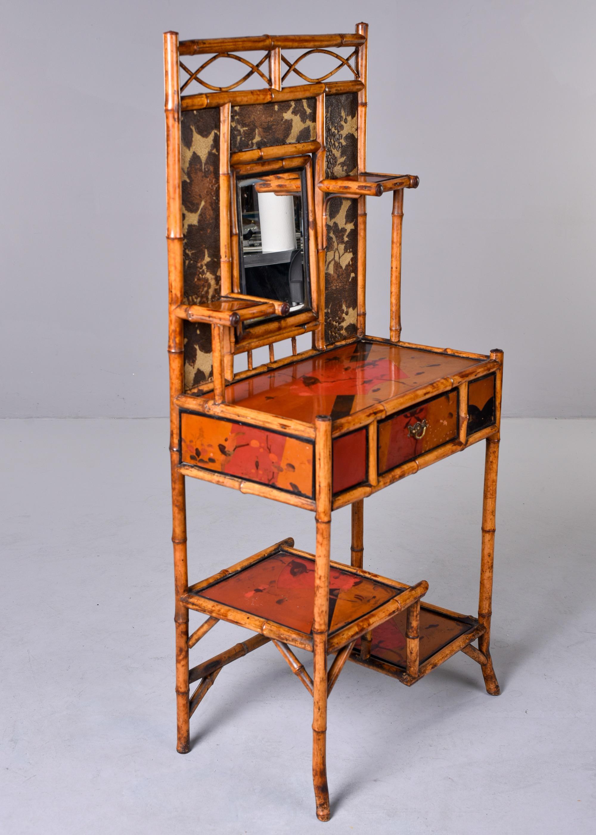 Early 20th C Asian Style English Bamboo Hall Cupboard or Stand 3