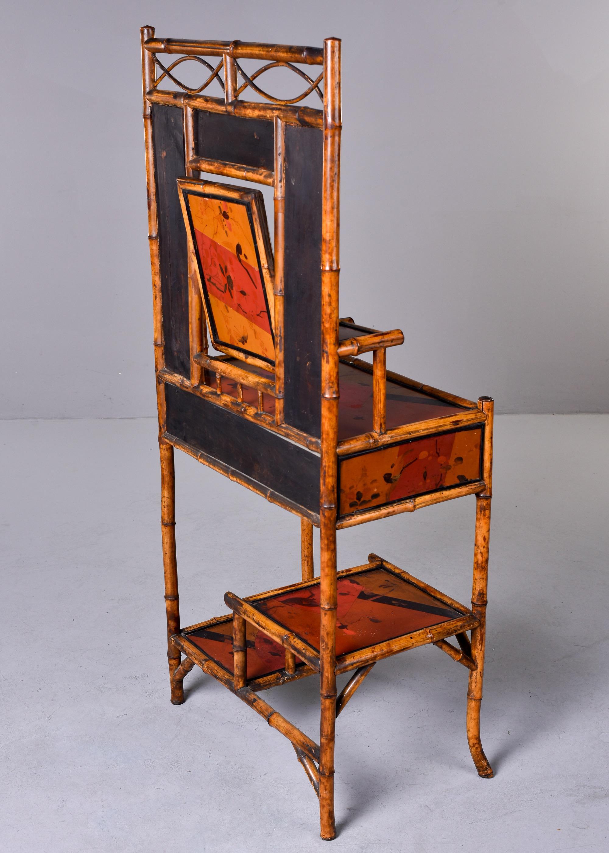 Early 20th C Asian Style English Bamboo Hall Cupboard or Stand 4