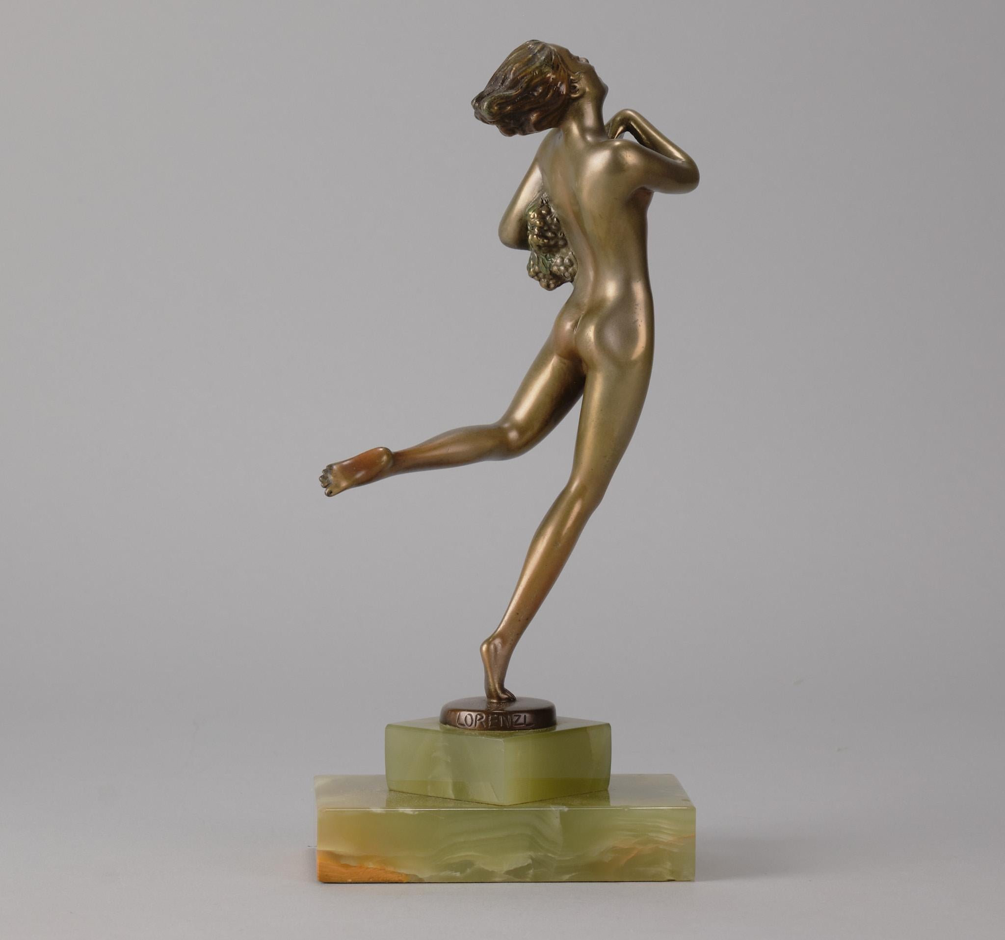 Cast Early 20th C Austrian Cold-Painted Bronze Entitled 
