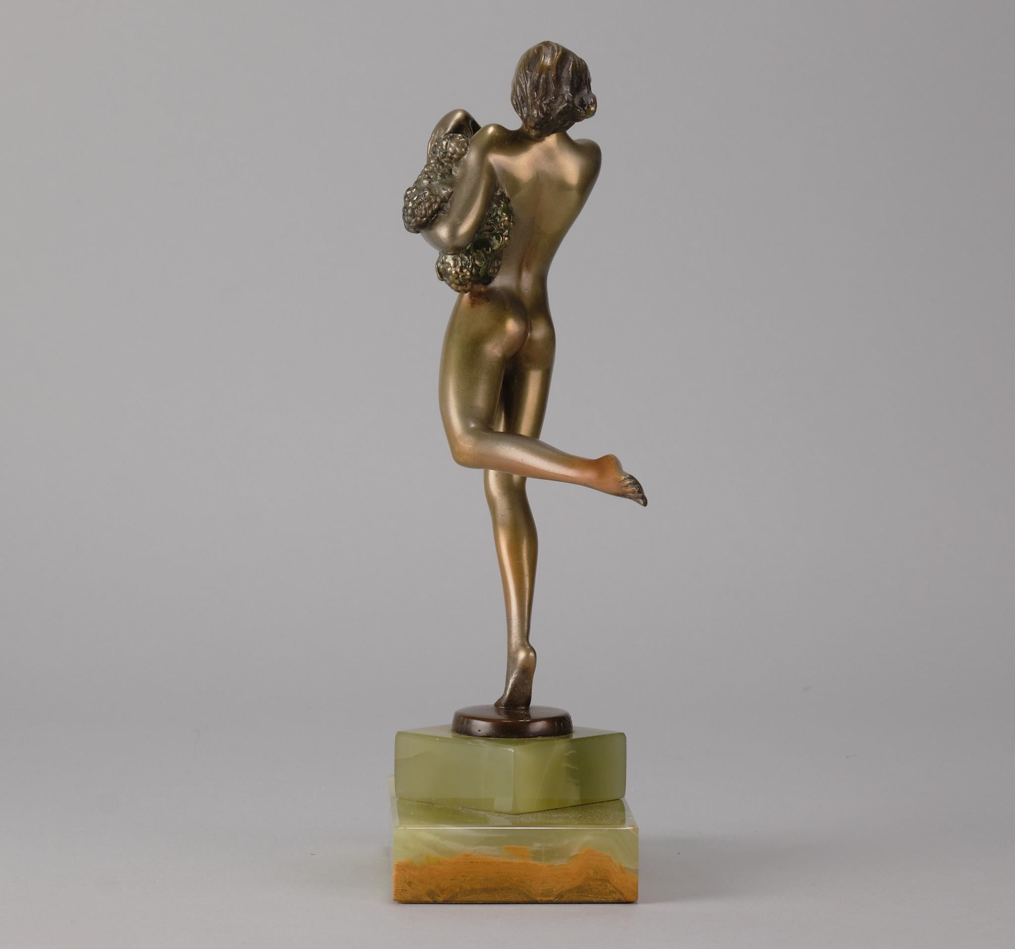 20th Century Early 20th C Austrian Cold-Painted Bronze Entitled 