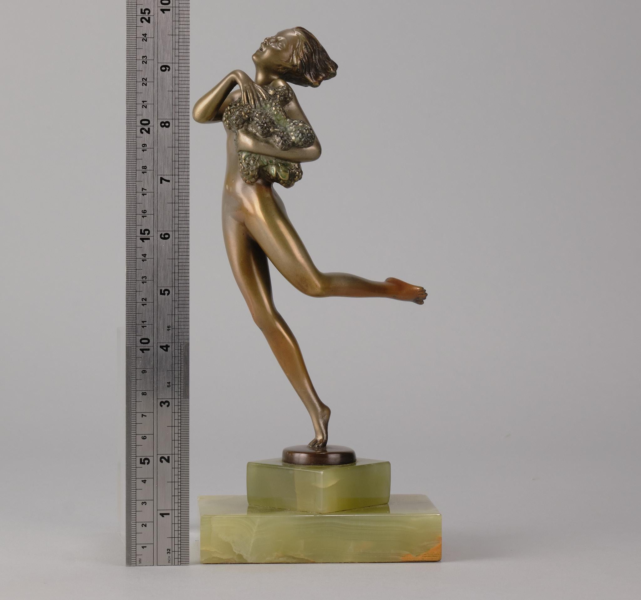 Early 20th C Austrian Cold-Painted Bronze Entitled 