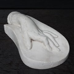 early 20th C. Belgium Cast Plaster Woman's Hand, Musées Royaux du Cinquantenaire