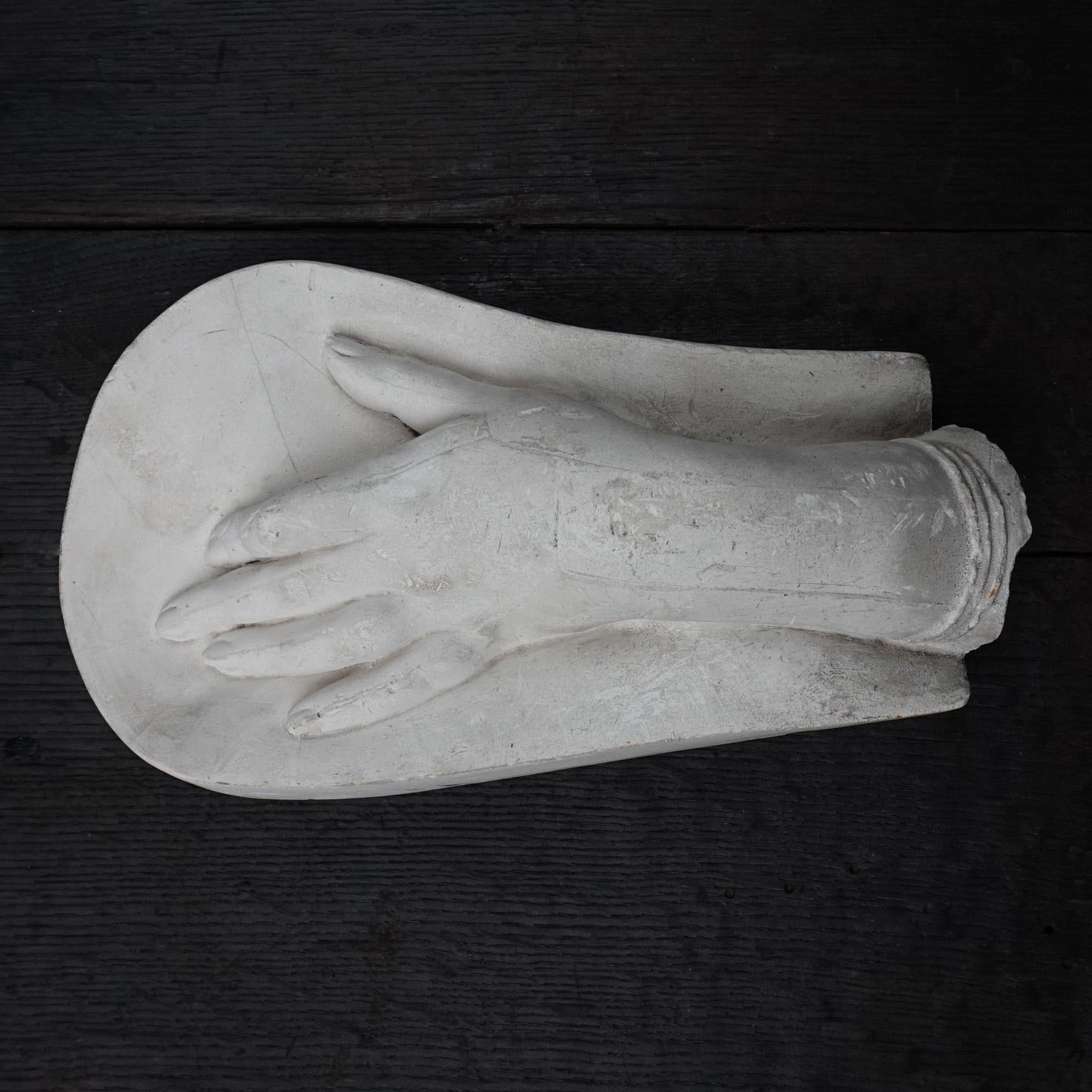 Metal early 20th C. Belgium Cast Plaster Woman's Hand, Musées Royaux du Cinquantenaire For Sale