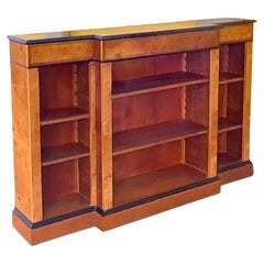 Early 20th-C. Biedermeier Style Burl And Ebony Bookcase / Shelf / Etagere 