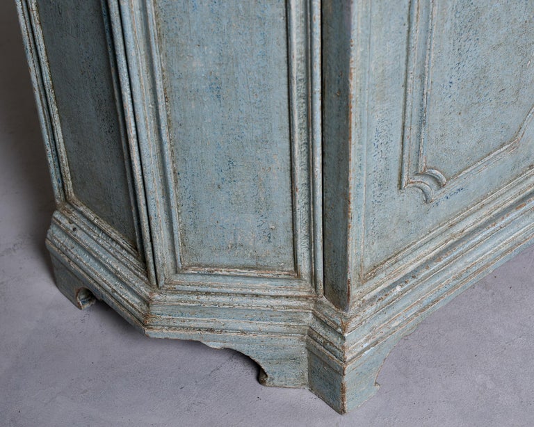 Early 20th C Blue Painted French Cupboard For Sale 7