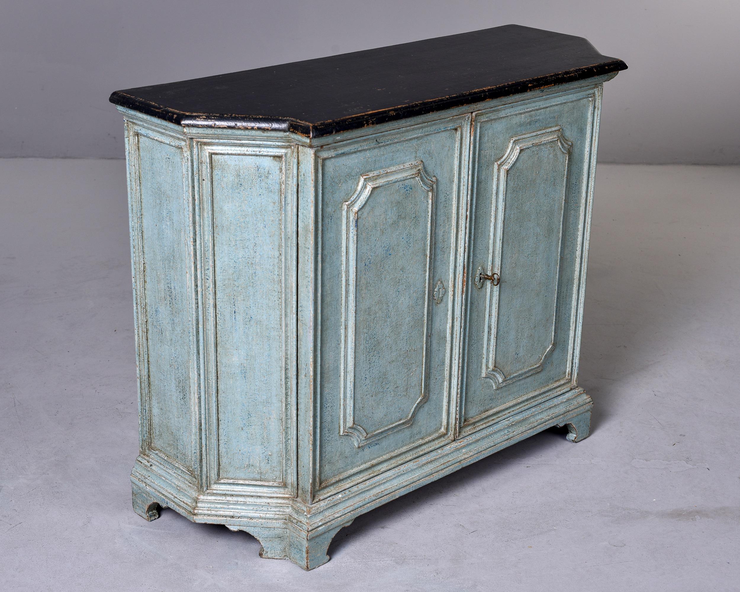 Early 20th C Blue Painted French Cupboard In Good Condition In Troy, MI