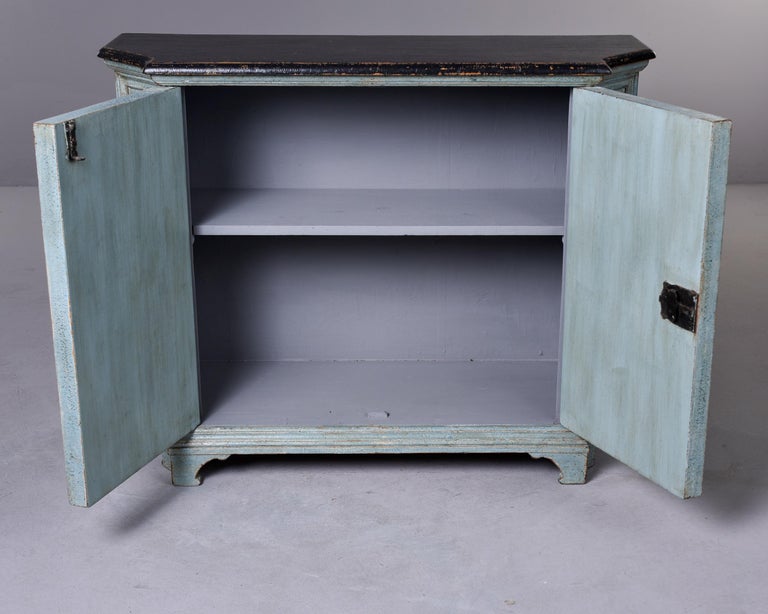 Early 20th C Blue Painted French Cupboard For Sale 3