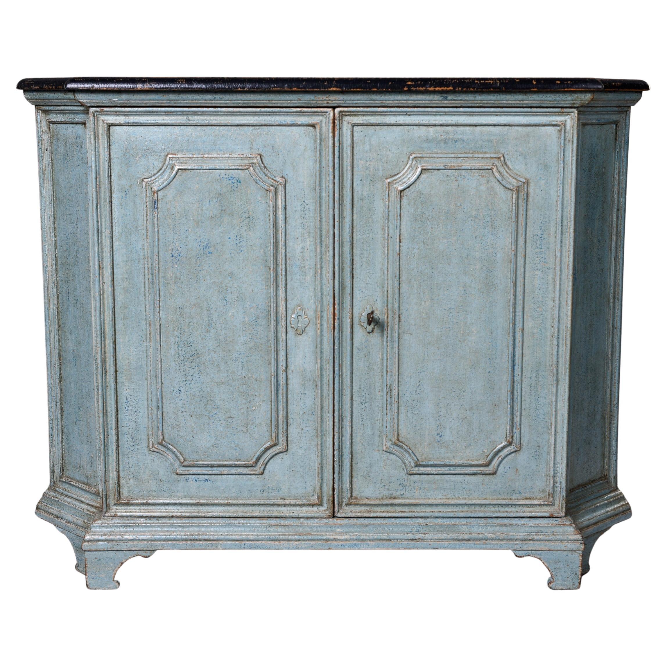 Early 20th C Blue Painted French Cupboard