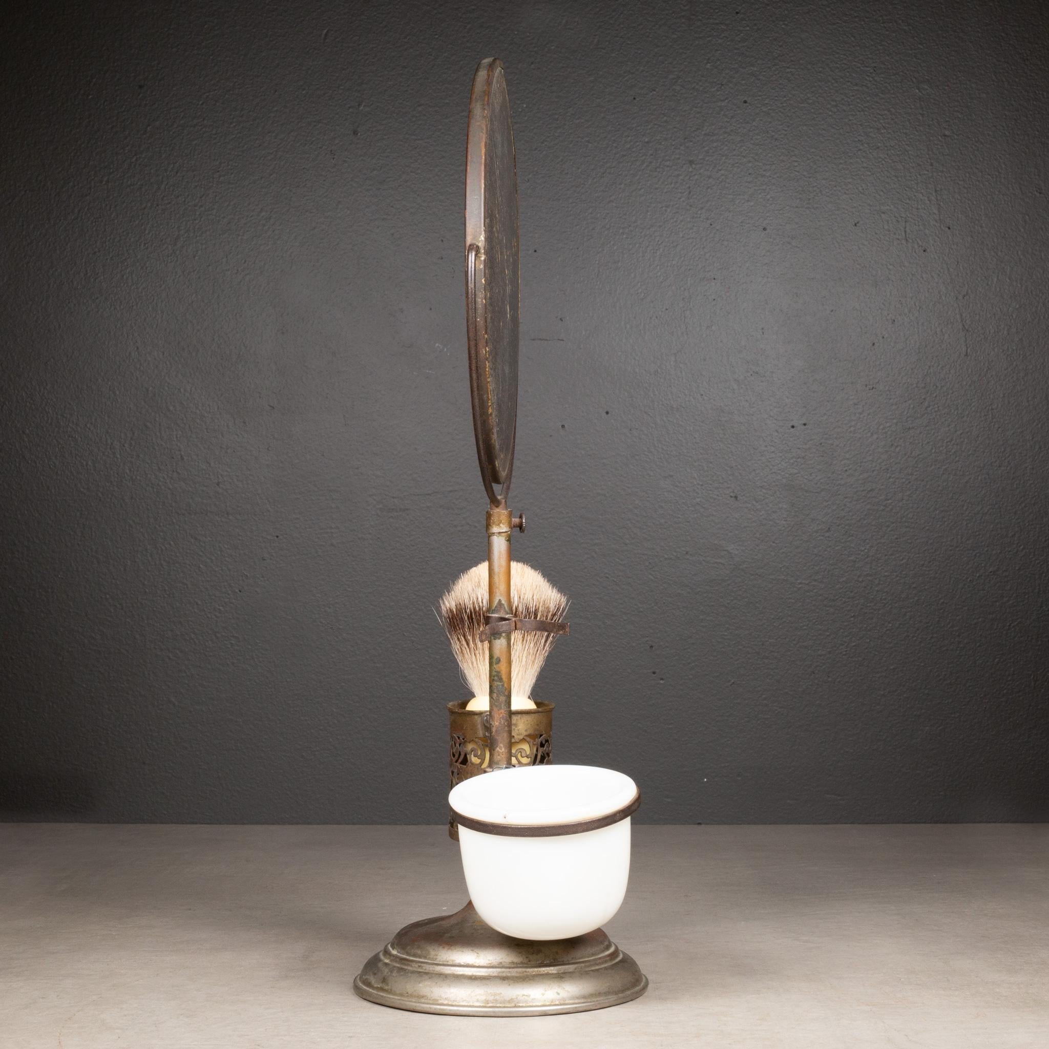 Industrial Early 20th c. Brass Plated Shaving Mirror Stand c.1920