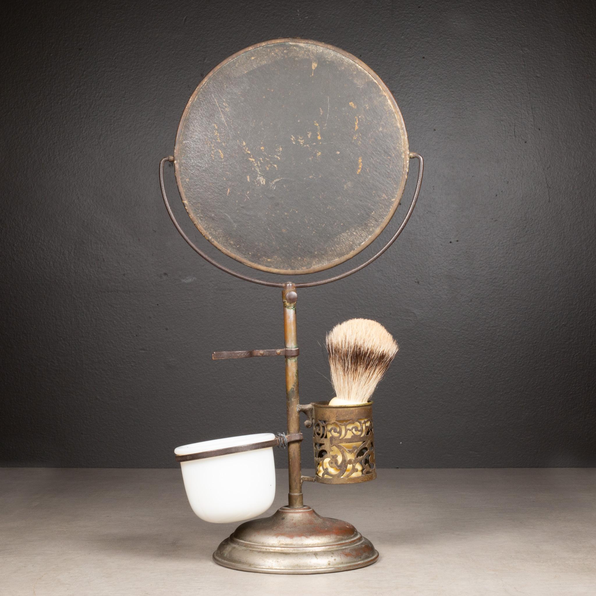 French Early 20th c. Brass Plated Shaving Mirror Stand c.1920