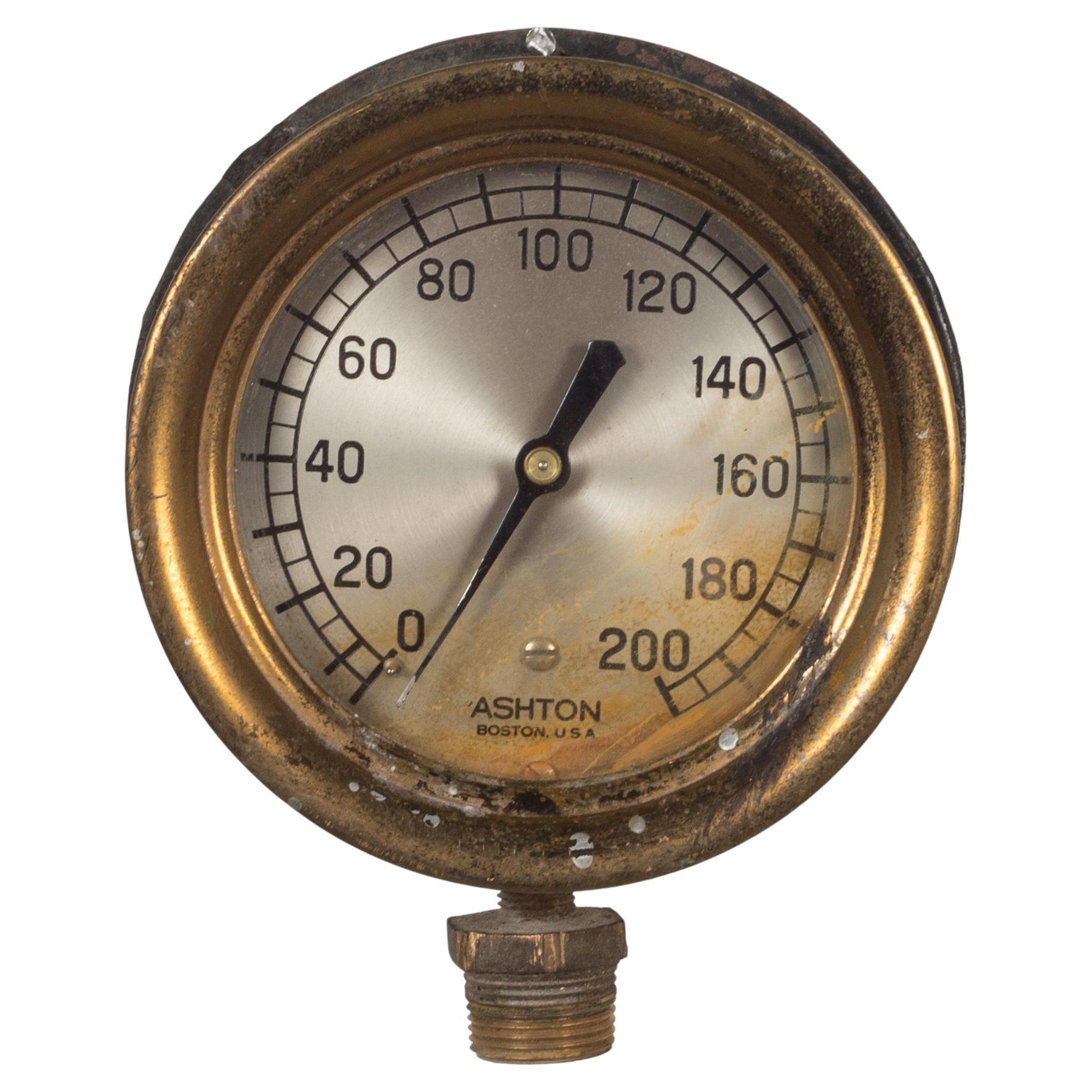 Antique Brass Pressure Gauge, circa 1920 For Sale at 1stDibs