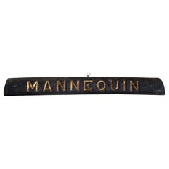 Antique Early 20th C Brixham Trawler 'Mannequin' Stern Board Sign Naval Maritime