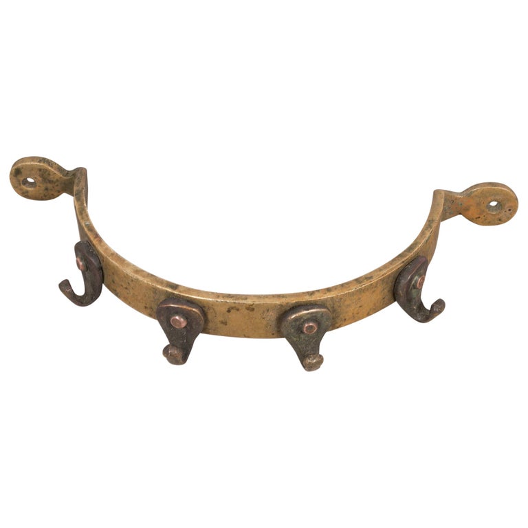 Early 20th c. Bronze and Copper Half Circle Pot Rack c.19001940 at 1stDibs