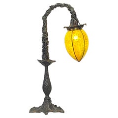 Jugendstil-Tisch-/Schreibtischlampe aus Bronze des frühen 20. Jahrhunderts mit Handel-Schirm