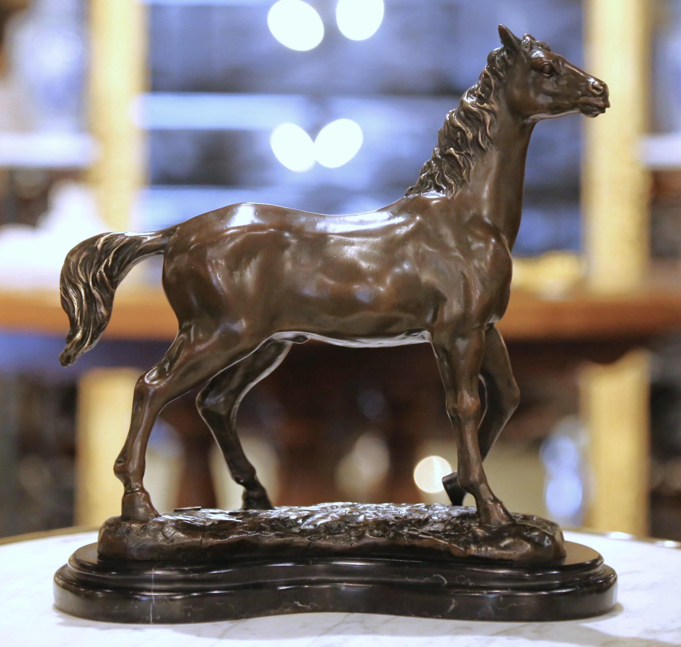 Fatto a mano Early 20th C. Bronze Horse Sculpture Signed Milo and J. B. Paris Foundry Stamp in vendita