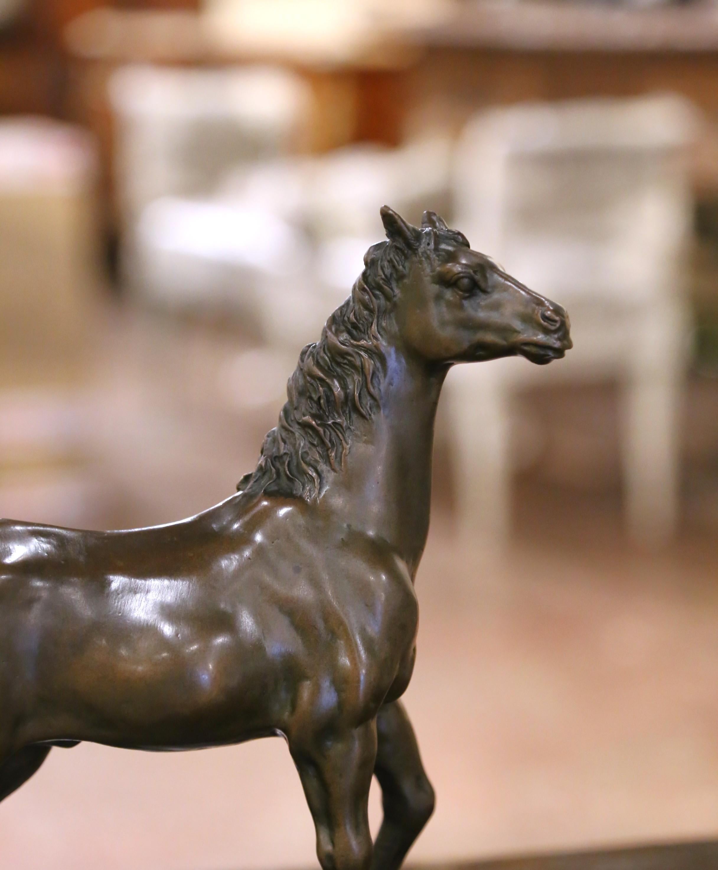 Scultura di cavallo in bronzo dei primi anni del XX secolo firmata B. B. J. B. Paris Foundry Stamp In condizioni ottime in vendita a Dallas, TX