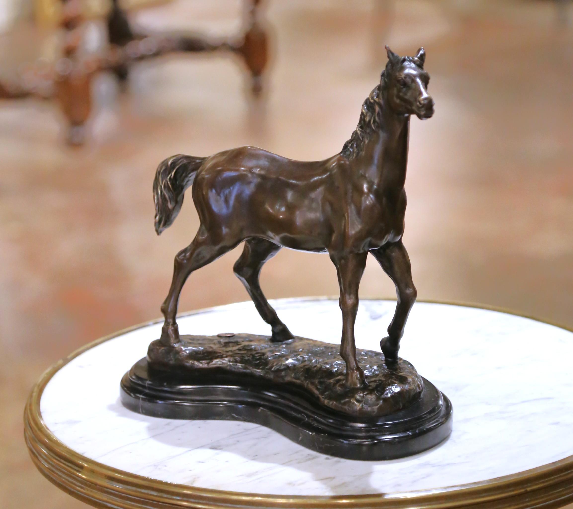 Early 20th C. Bronze Horse Sculpture Signed Milo and J. B. Paris Foundry Stamp In condizioni ottime in vendita a Dallas, TX