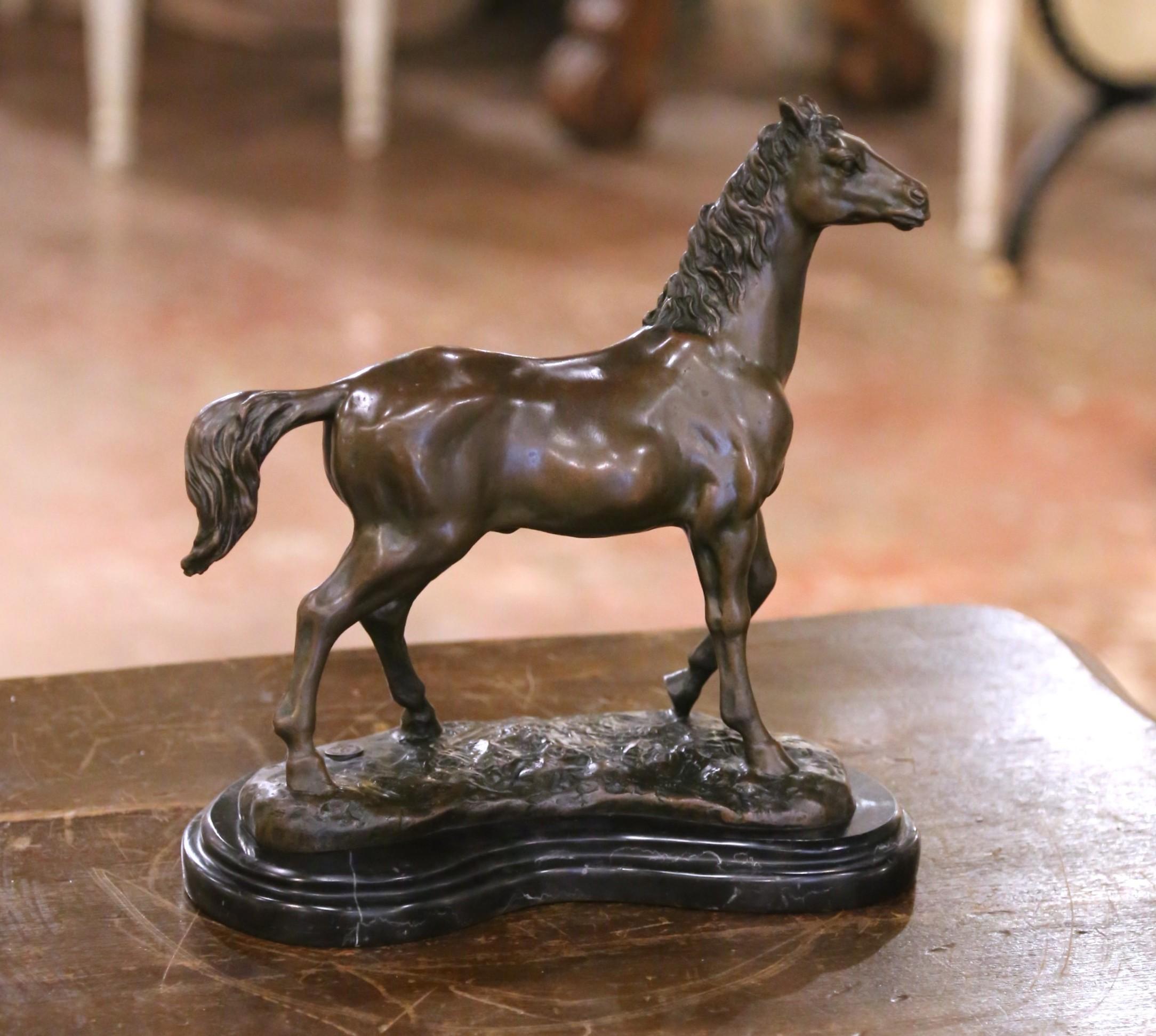 Bronzo Scultura di cavallo in bronzo dei primi anni del XX secolo firmata B. B. J. B. Paris Foundry Stamp in vendita