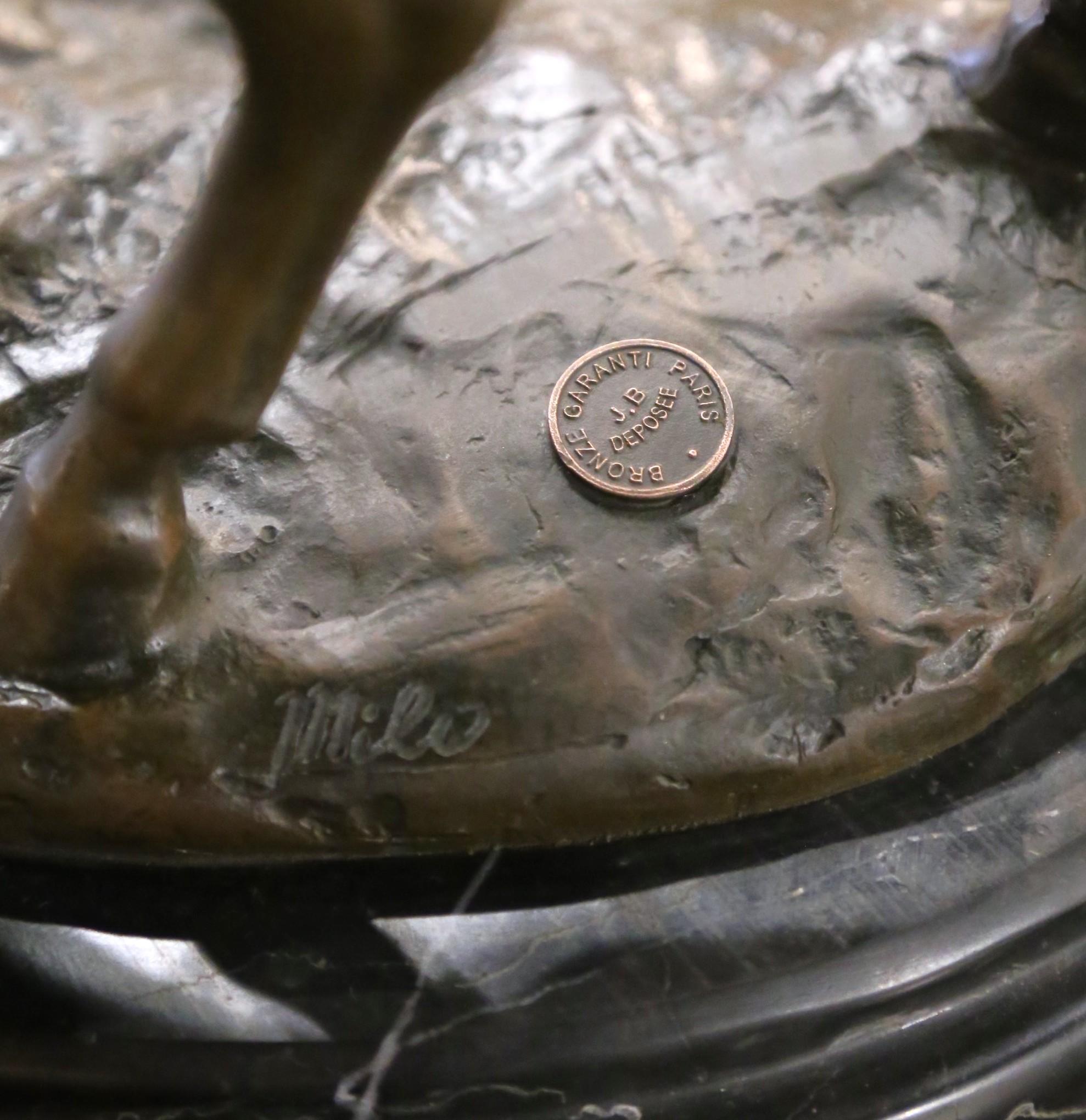 Scultura di cavallo in bronzo dei primi anni del XX secolo firmata B. B. J. B. Paris Foundry Stamp in vendita 2