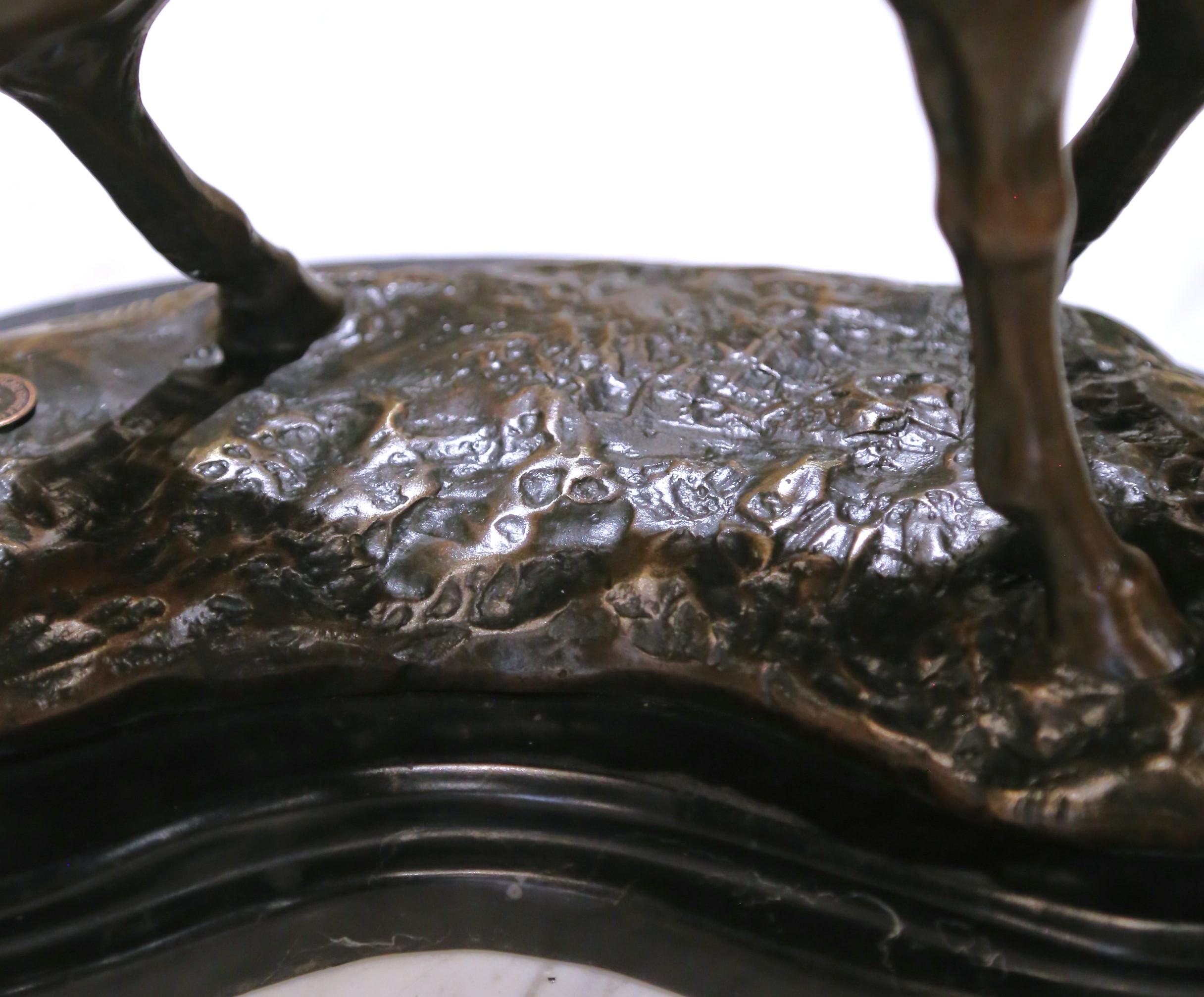Early 20th C. Bronze Horse Sculpture Signed Milo and J. B. Paris Foundry Stamp in vendita 1