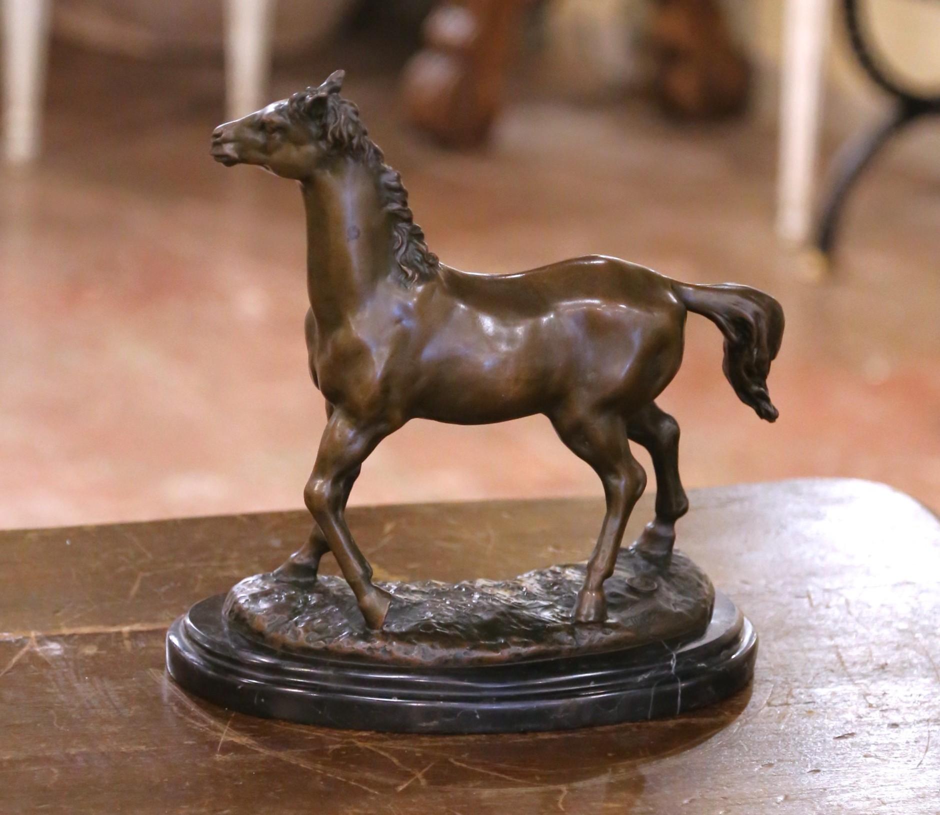 Scultura di cavallo in bronzo dei primi anni del XX secolo firmata B. B. J. B. Paris Foundry Stamp in vendita 3