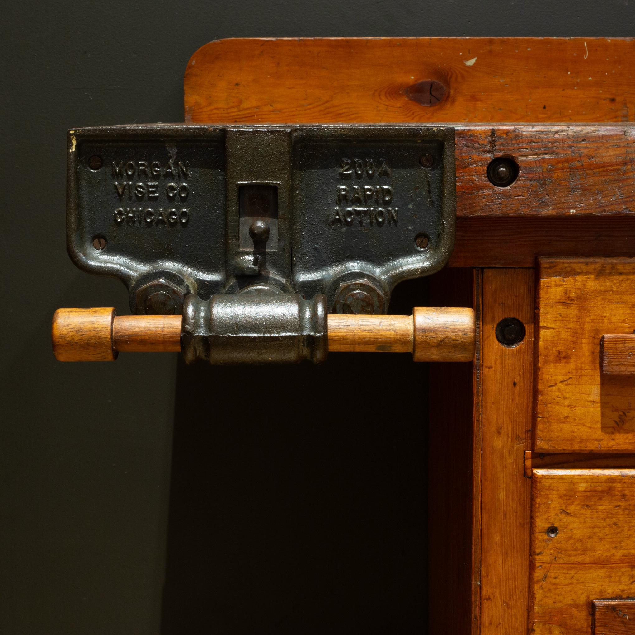 American Early 20th c. Carpenter's Workbench with Drawers c.1930-1940