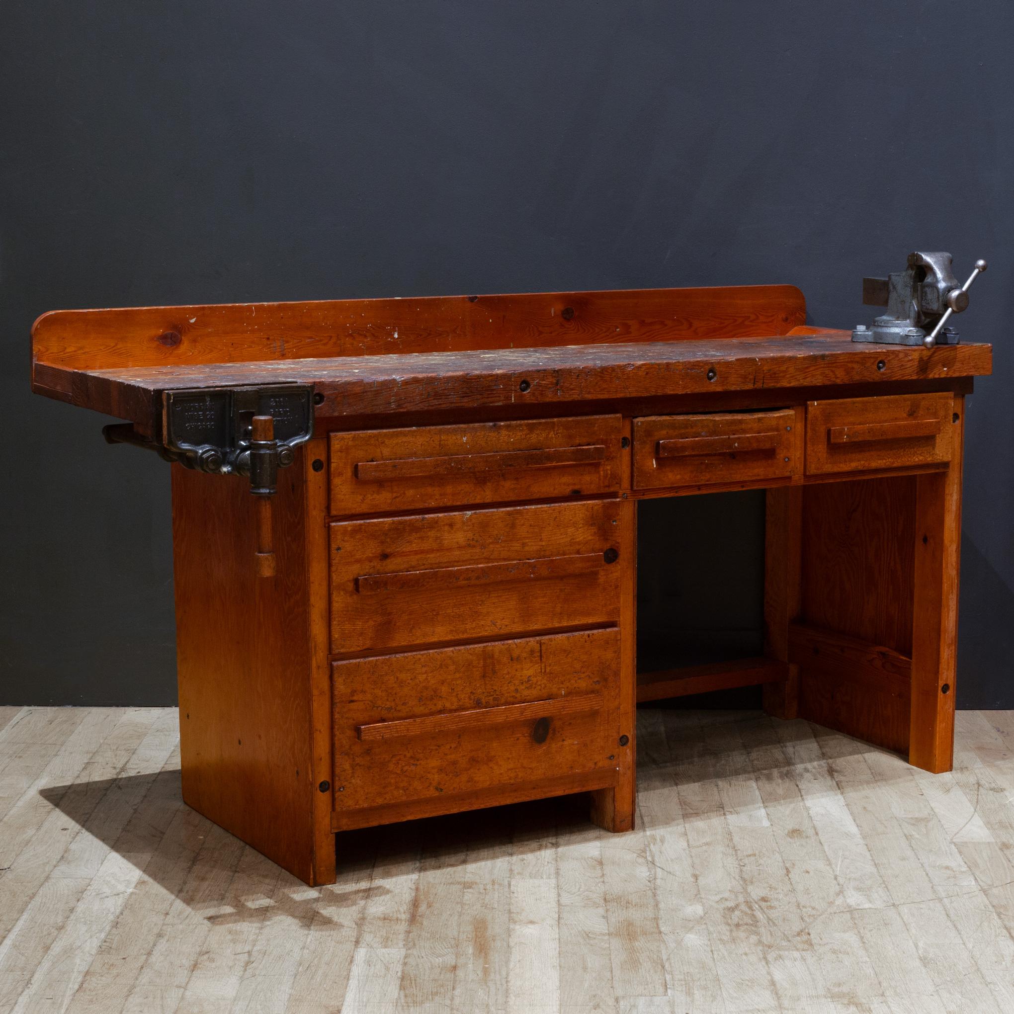 Early 20th c. Carpenter's Workbench with Drawers c.1930-1940 In Good Condition In San Francisco, CA