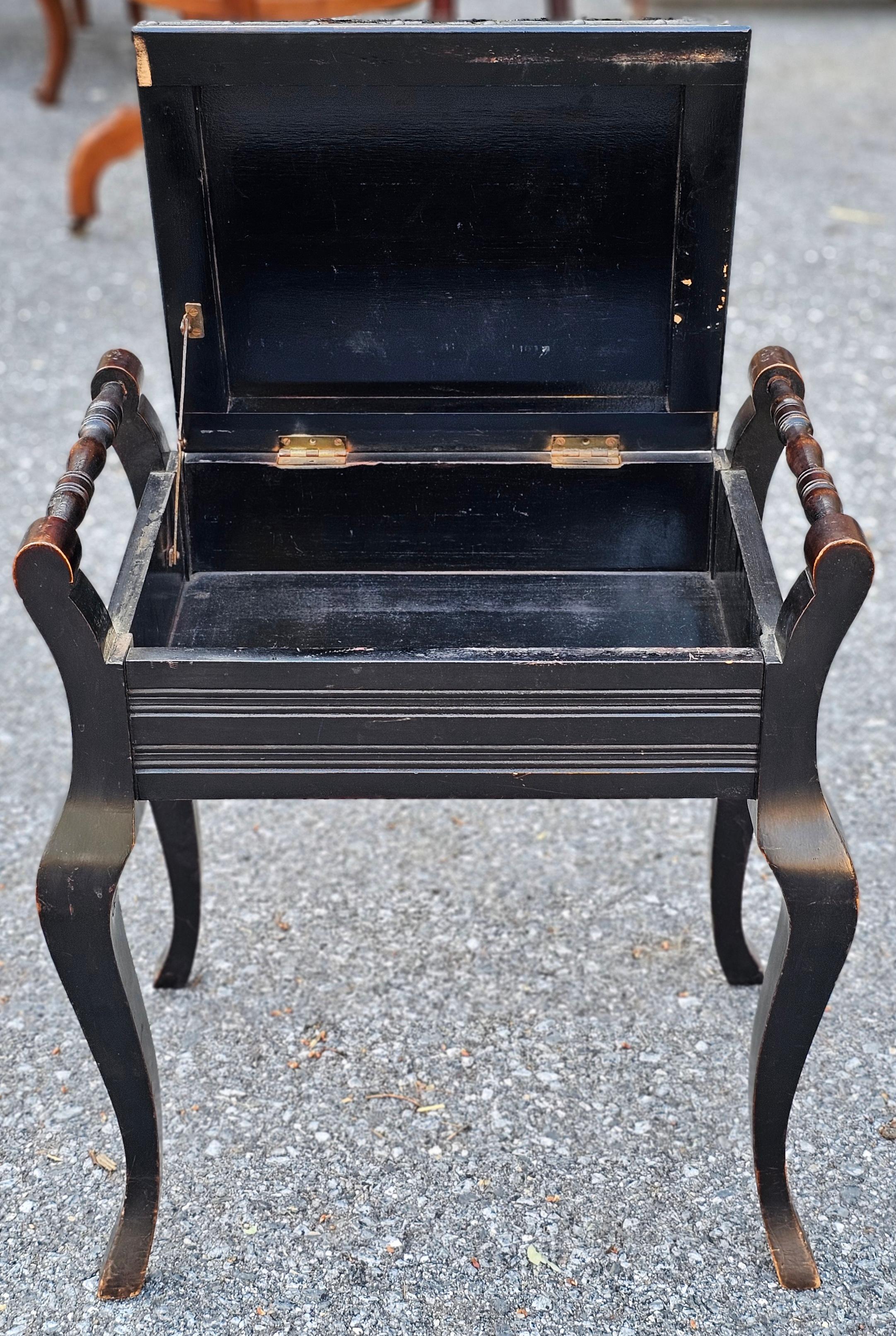 Early 20th C. Carved Wood Accent Storage Bench For Sale 3