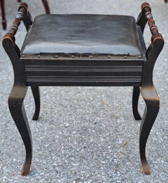 Early 20th C. Carved Wood Accent Storage Bench