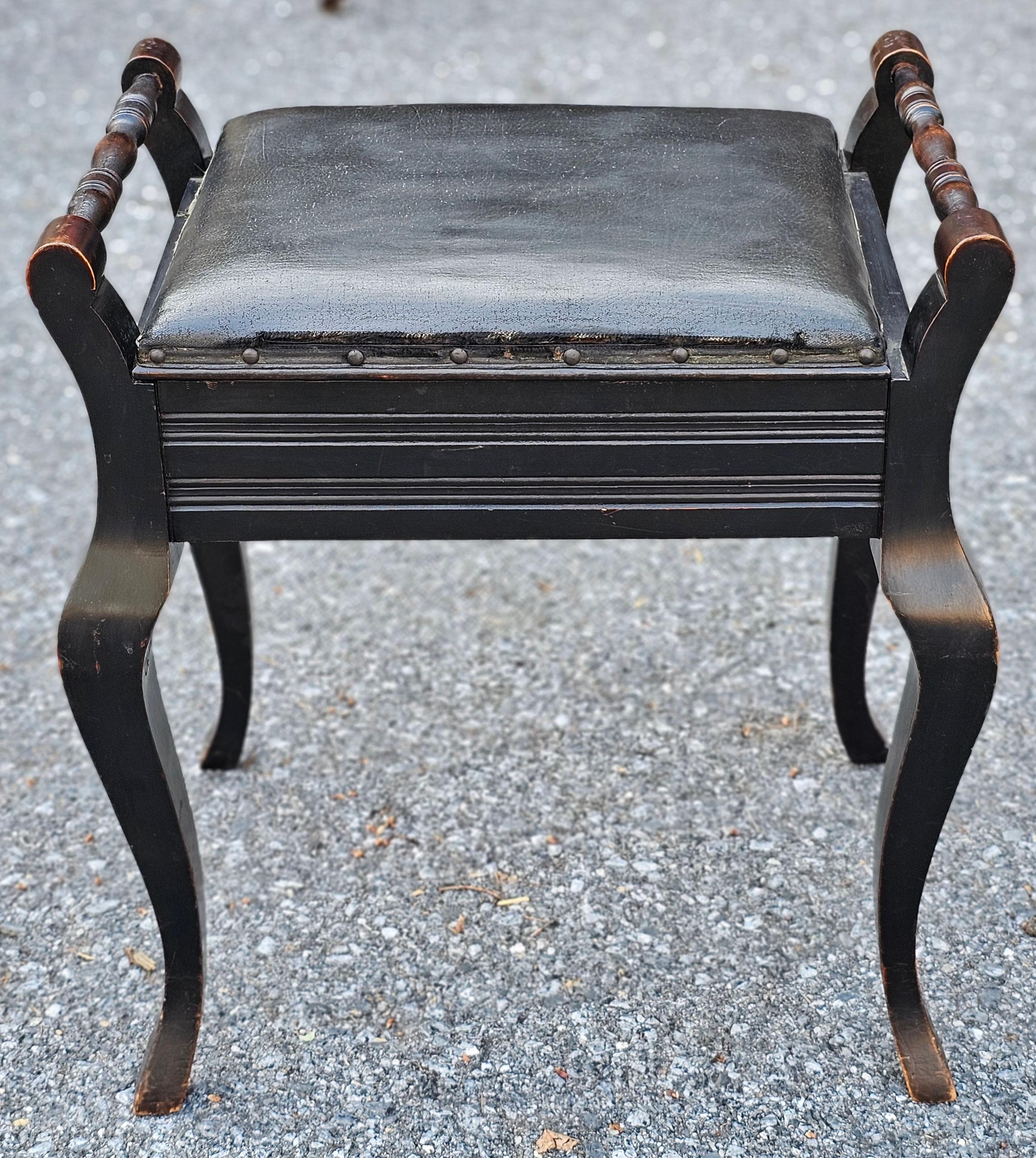 Victorian Early 20th C. Carved Wood Accent Storage Bench For Sale