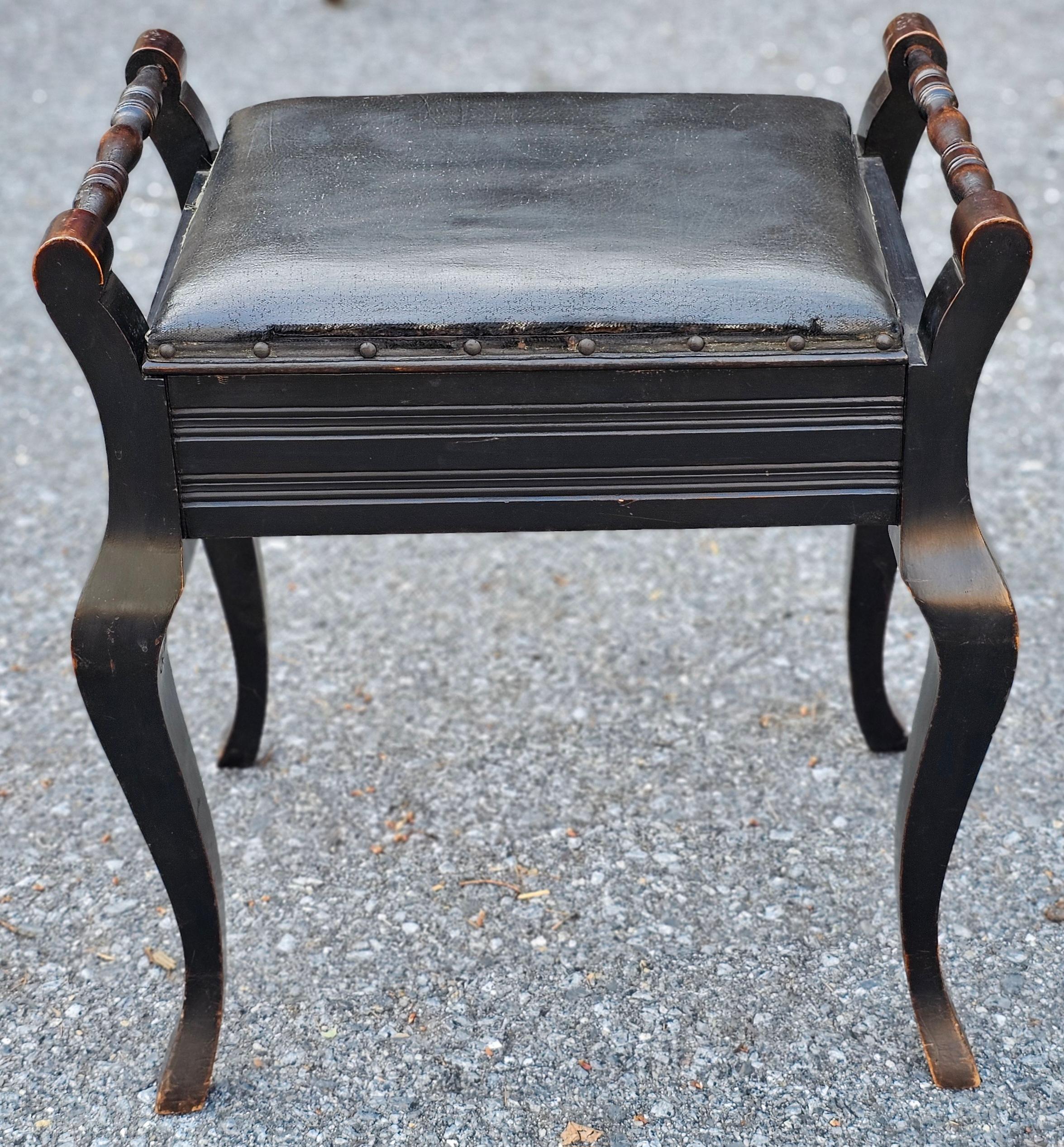 American Early 20th C. Carved Wood Accent Storage Bench For Sale