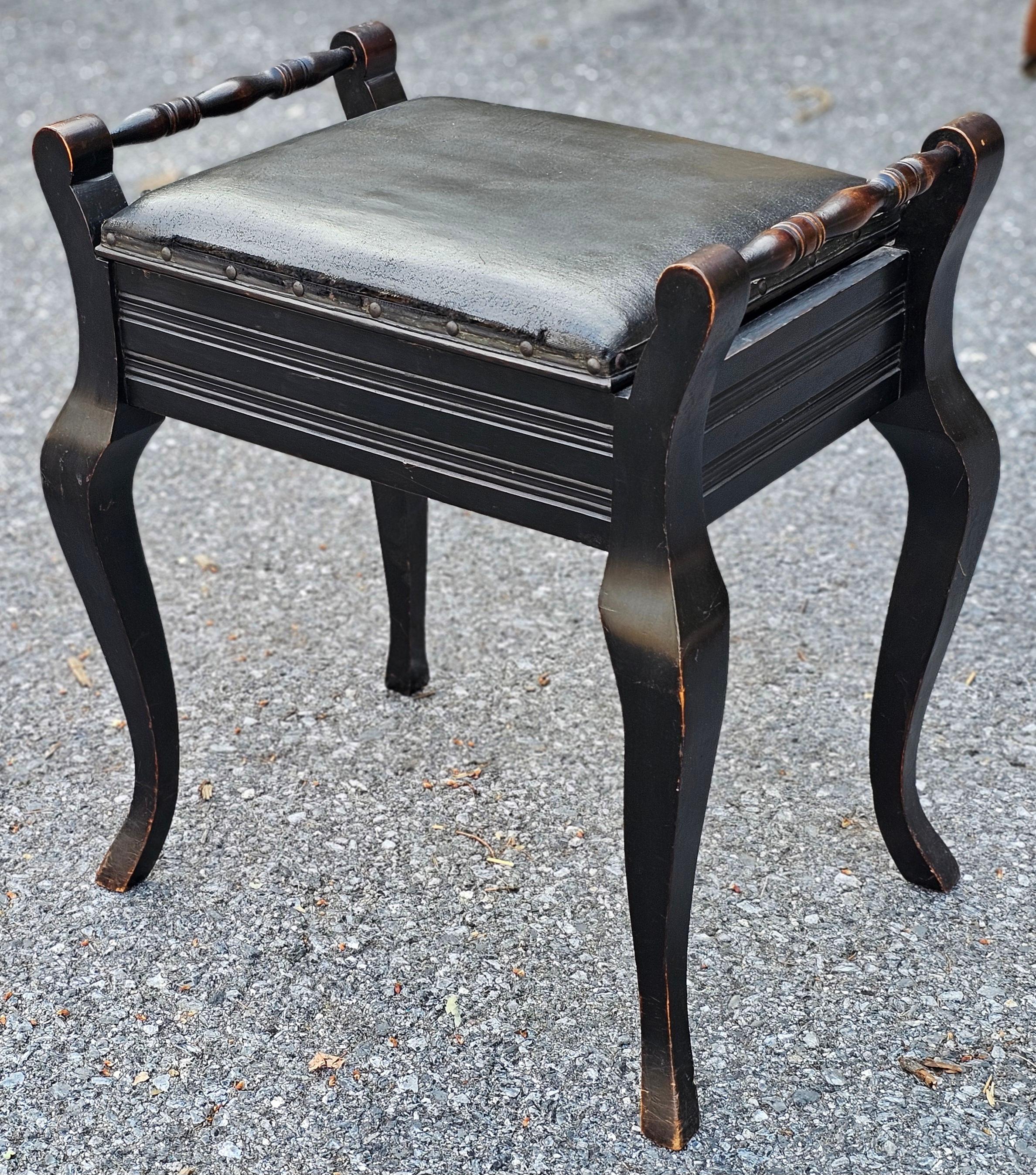 Early 20th C. Carved Wood Accent Storage Bench For Sale 1