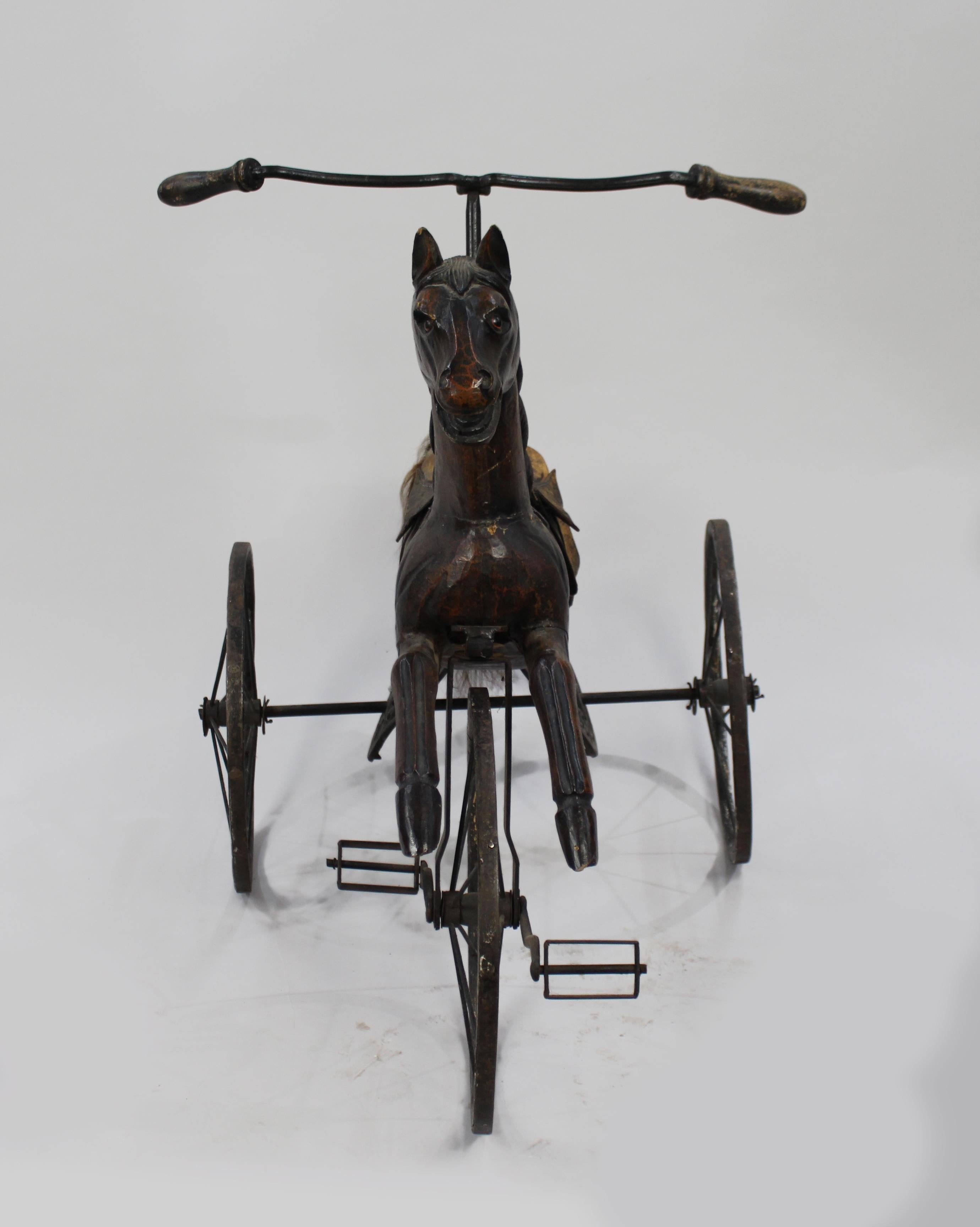 antique wooden horse tricycle