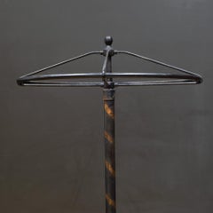 Early 20th c. Cast Iron Coat/Garment Rounder Rolling Rack c.1910