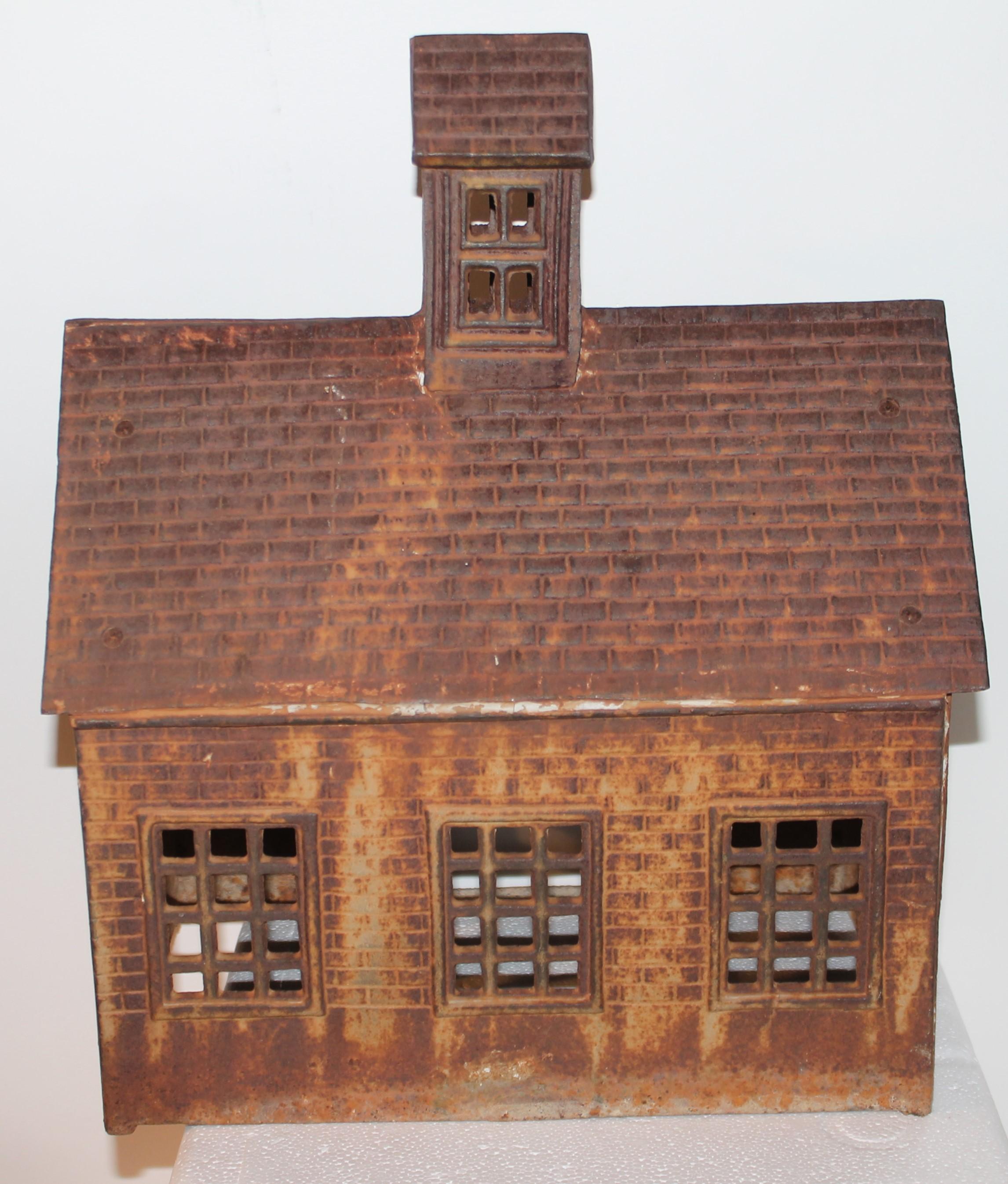Hand-Crafted Early 20th C. Cast Iron Miniature Farm House For Sale