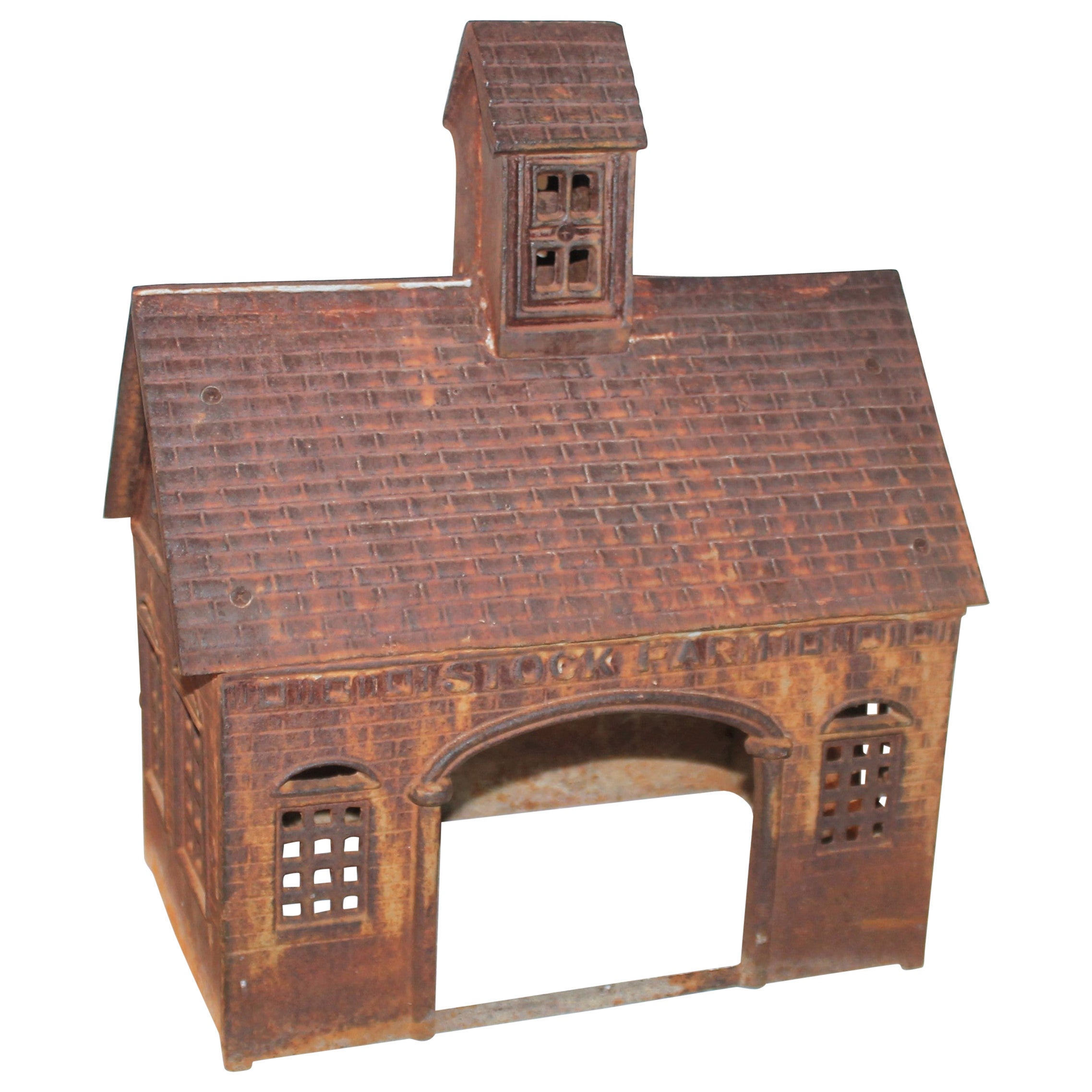 Casa della fattoria in miniatura in ghisa dei primi anni del XX secolo