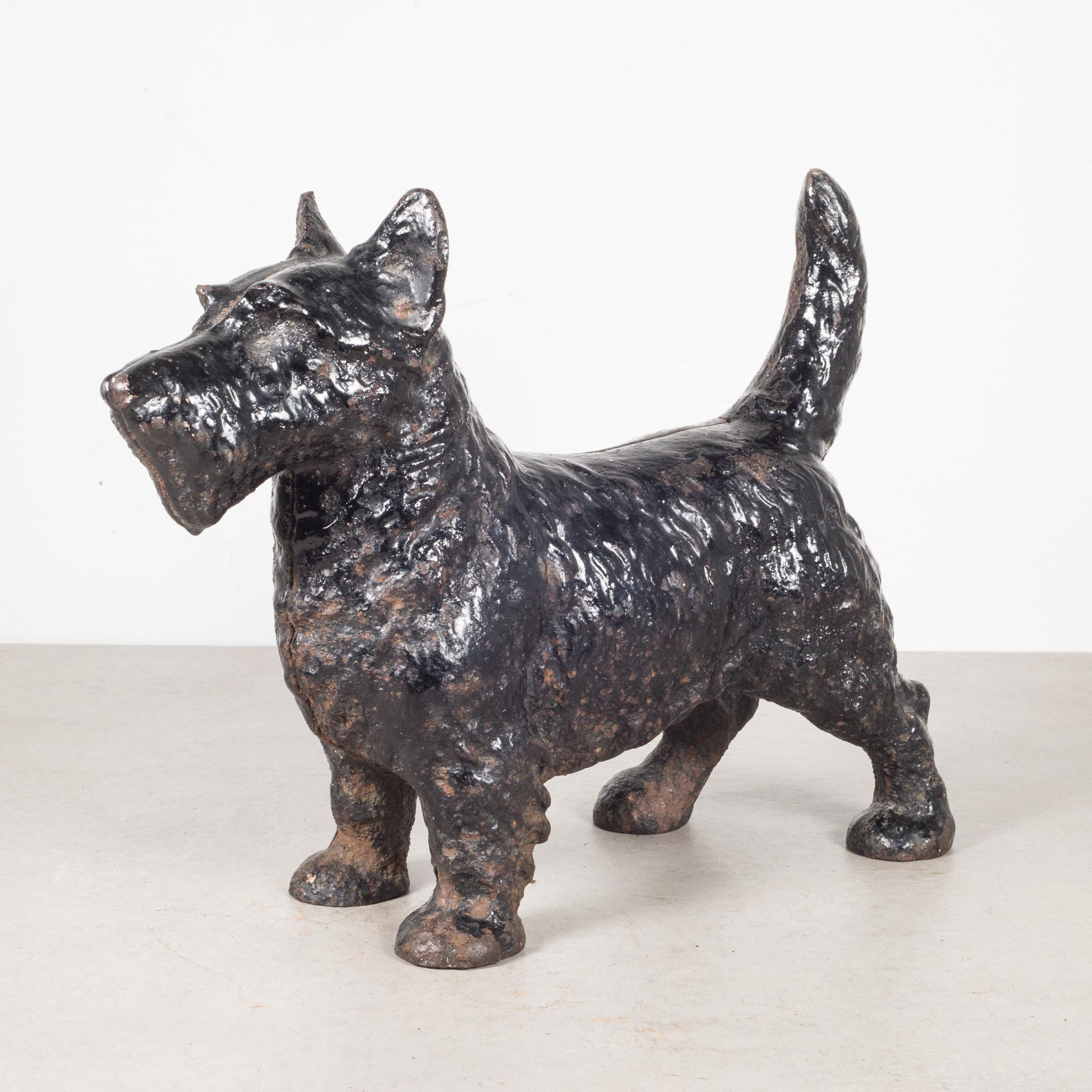 Industrial Early 20th C. Cast Iron Scottish Terrier Doorstop by Hubley, c.1910-1940