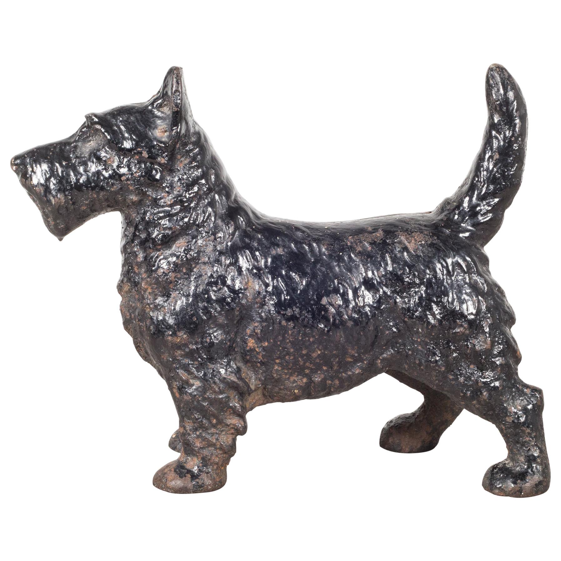 Early 20th C. Cast Iron Scottish Terrier Doorstop by Hubley, c.1910-1940