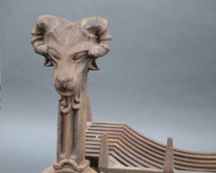 Early 20th Century Cast Iron Swans Nest Dog Grate