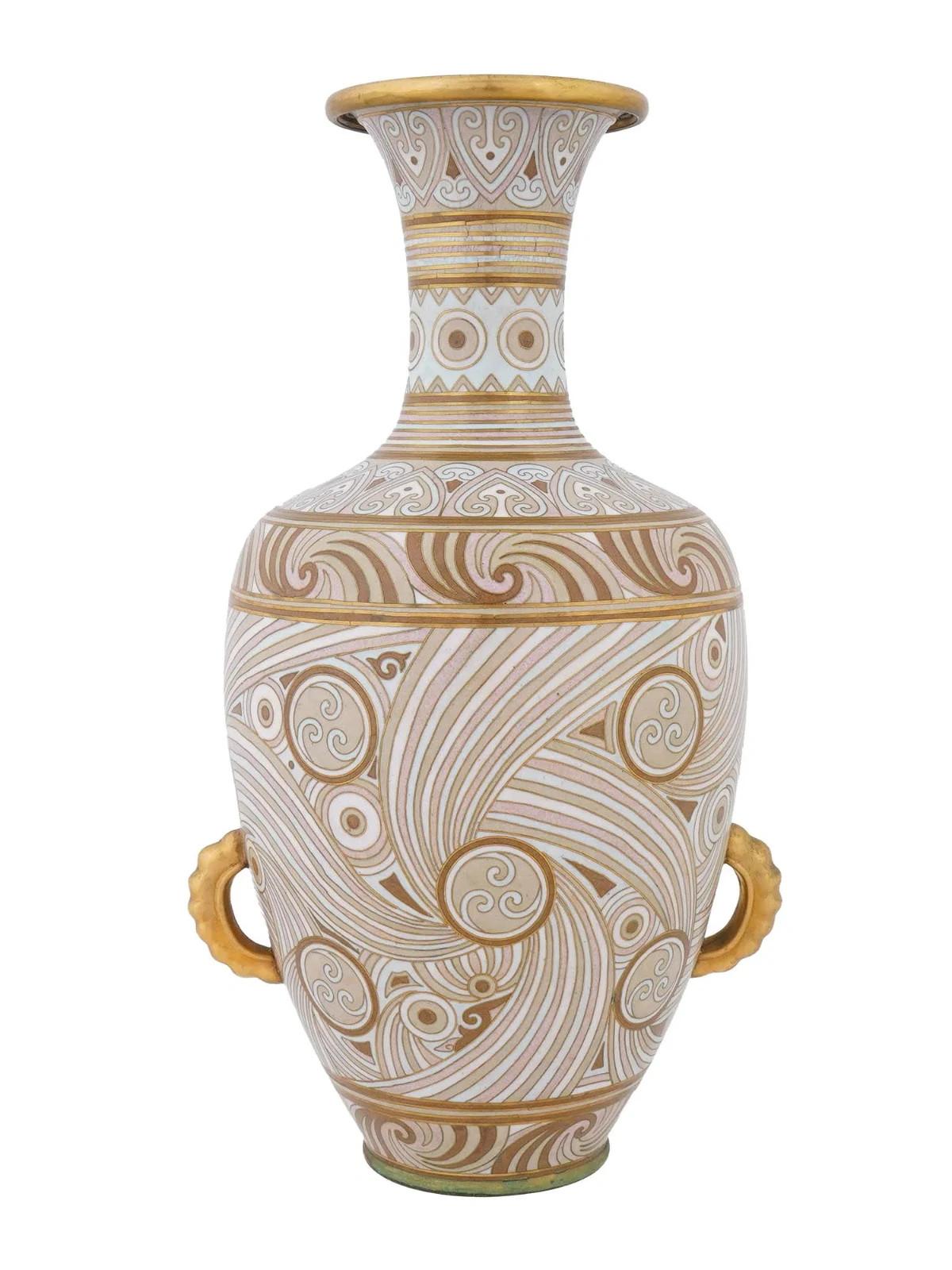 Cloissoné Early 20th c Chinese cloisonné enamel vase For Sale