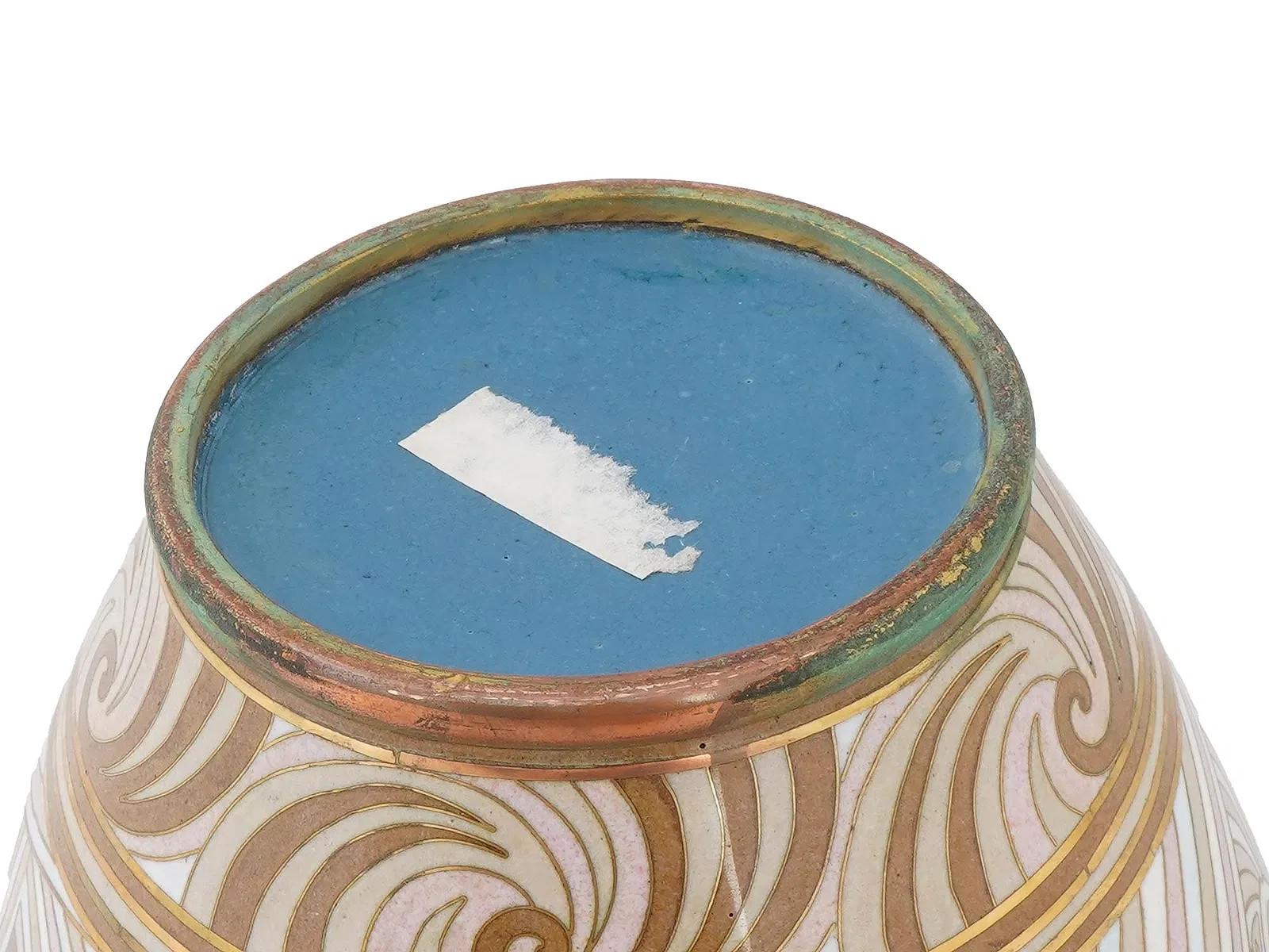 Early 20th c Chinese cloisonné enamel vase For Sale 1