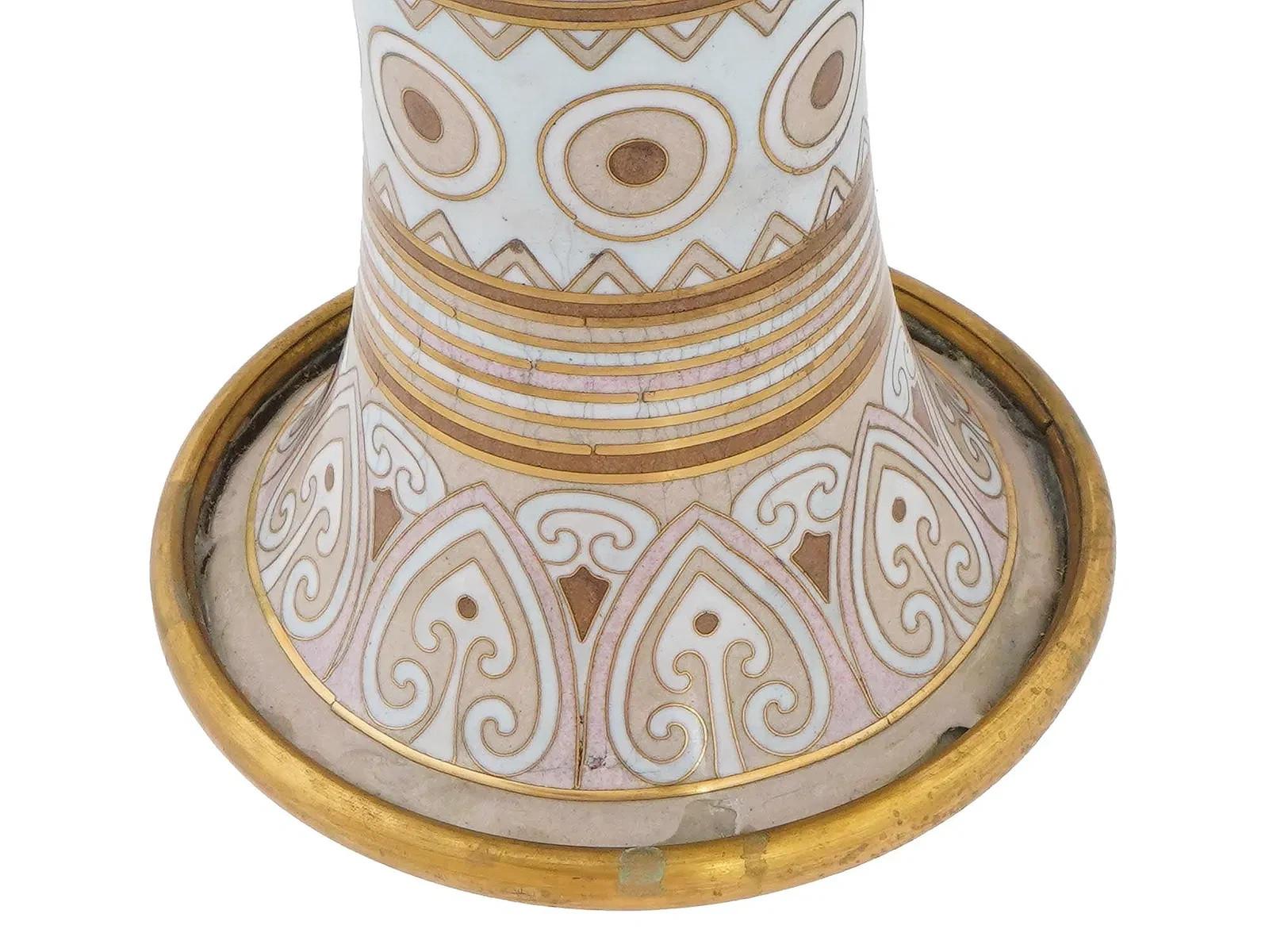 Early 20th c Chinese cloisonné enamel vase For Sale 2