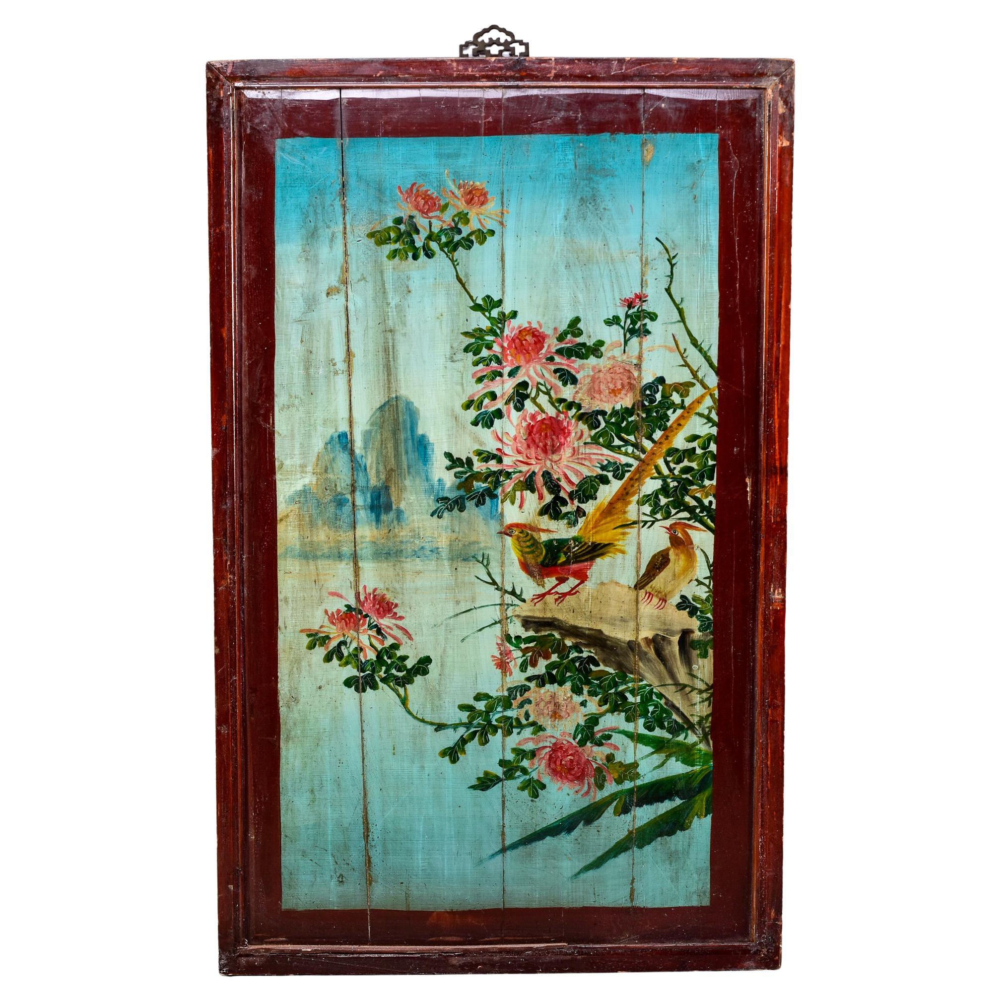 Early 20th C Chinese Linhai Painted Panel